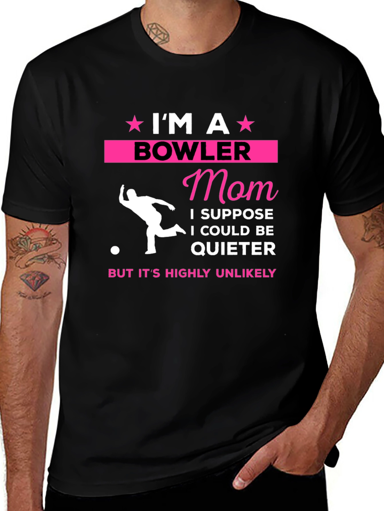 Im A Bowler Mom T-Shirt - Novelty Graphic Tee