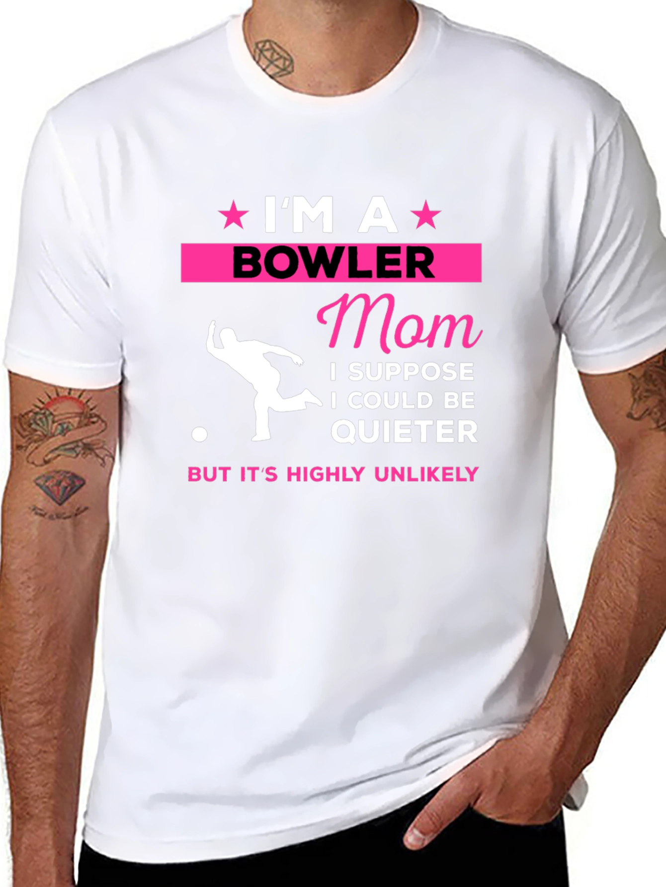 Im A Bowler Mom T-Shirt - Novelty Graphic Tee