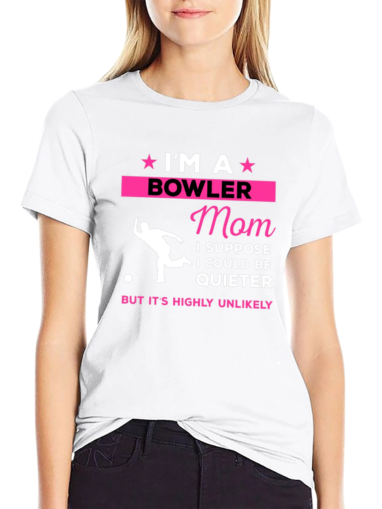 Im A Bowler Mom T-Shirt - Novelty Graphic Tee