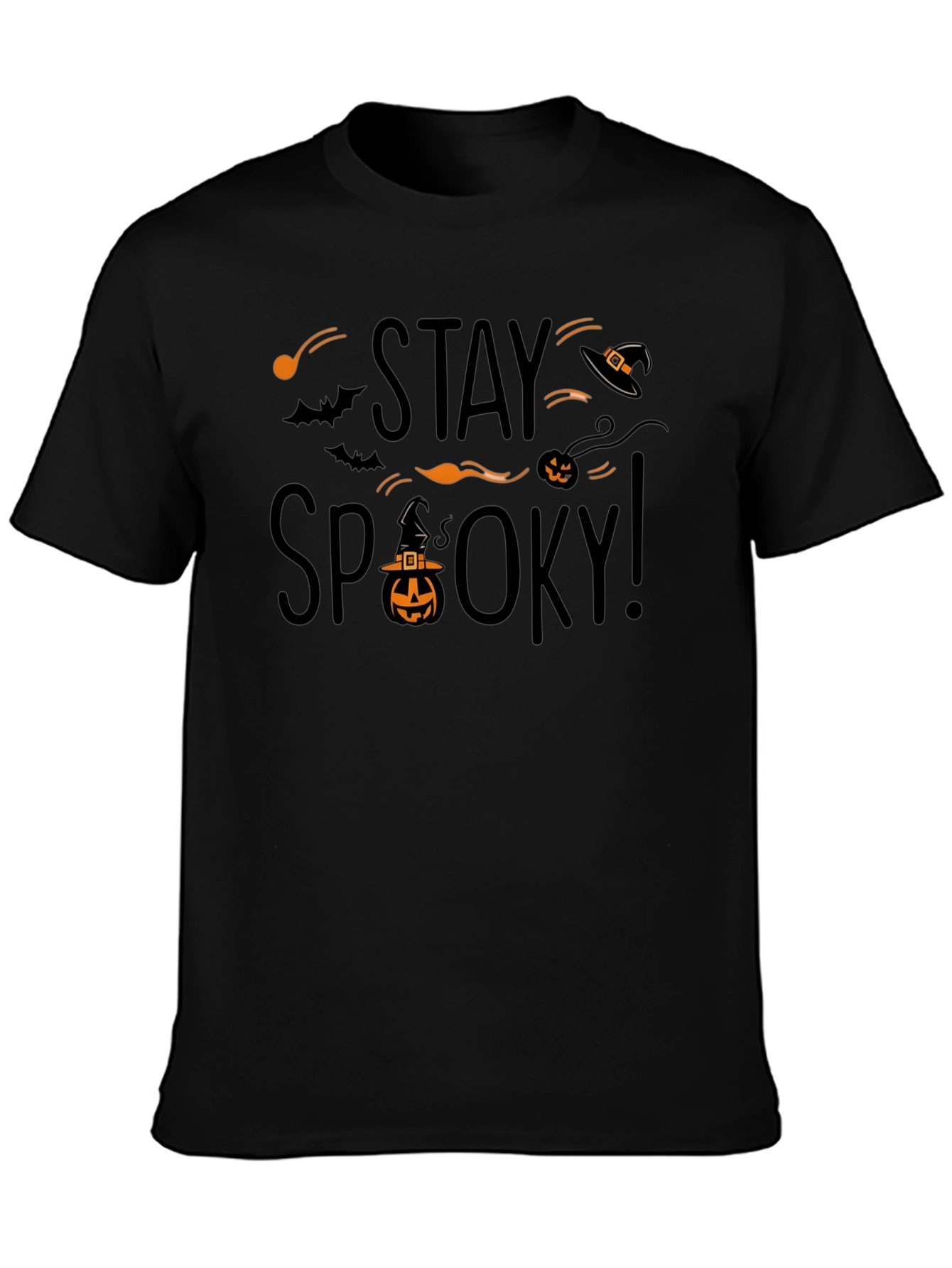 Stay Spooky Halloween Graphic Tee - Black