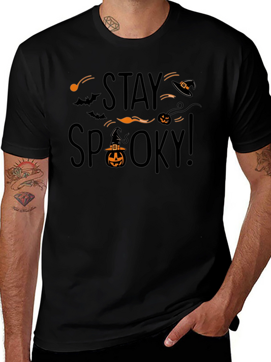 Stay Spooky Halloween Graphic Tee - Black