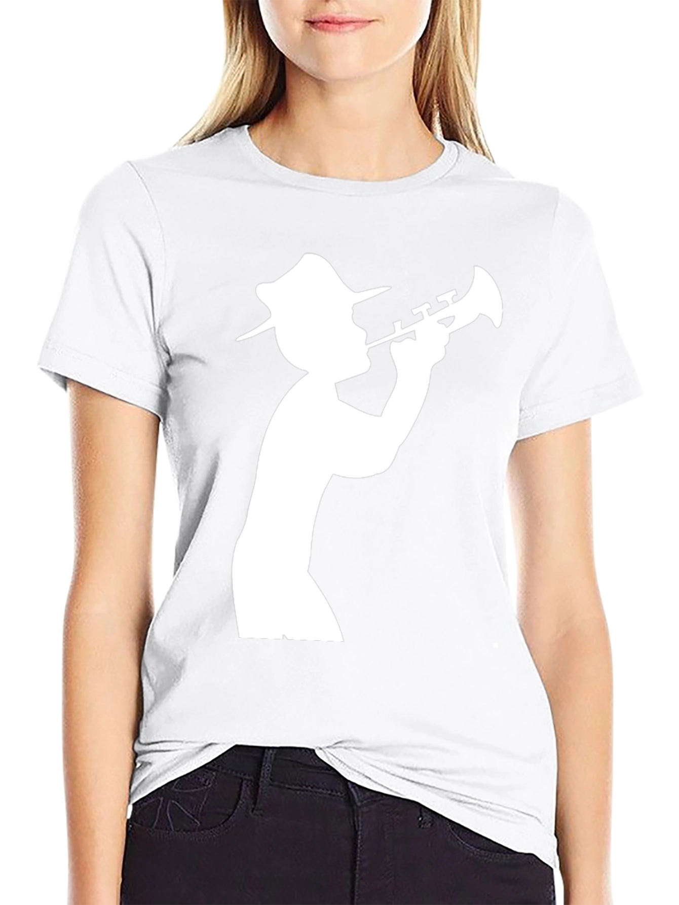 Cool Jazz Trumpet Player Graphic Black T-Shirt