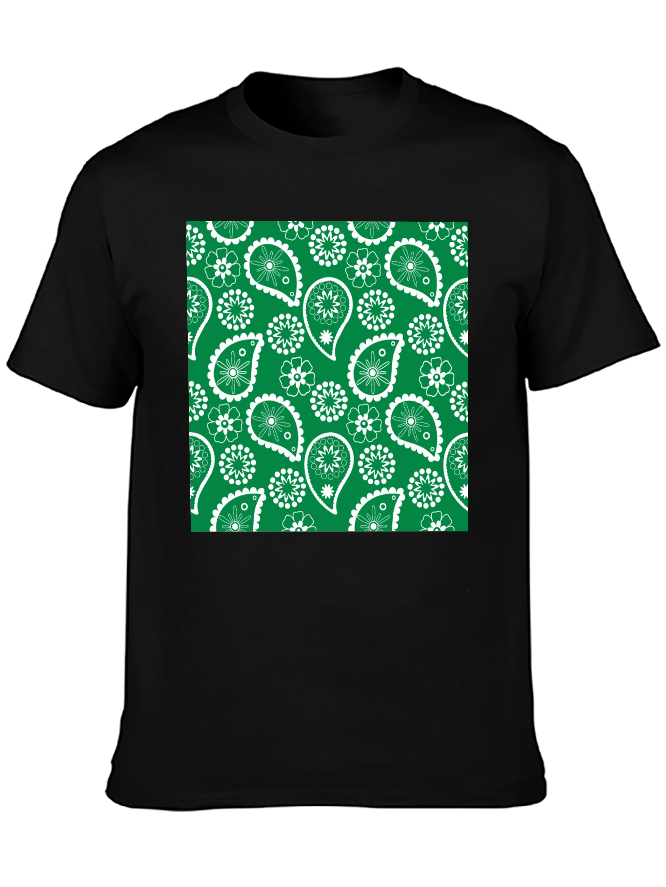 Green Paisley Patterned T-Shirt