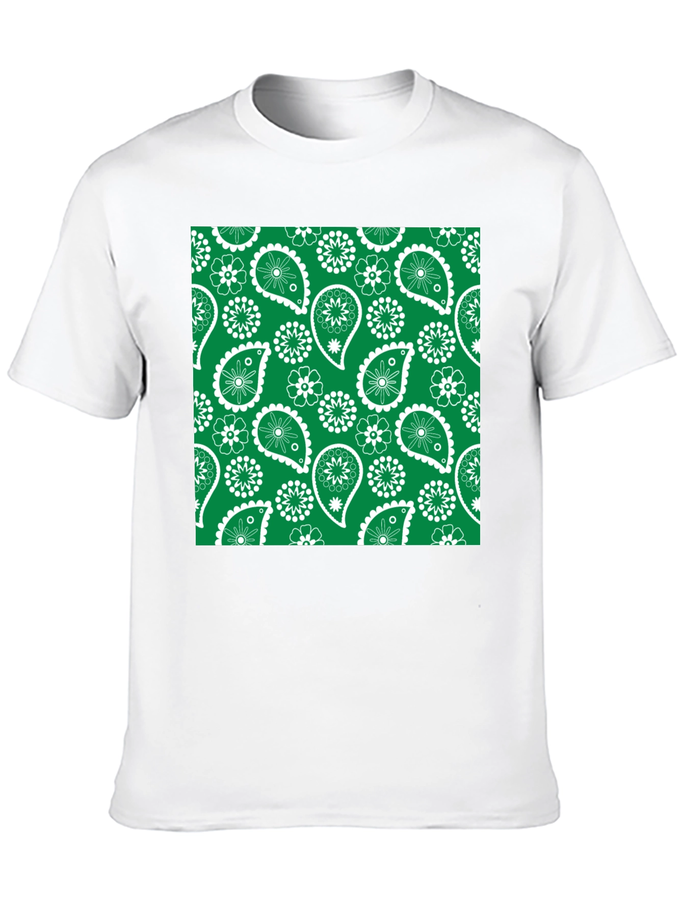 Green Paisley Patterned T-Shirt