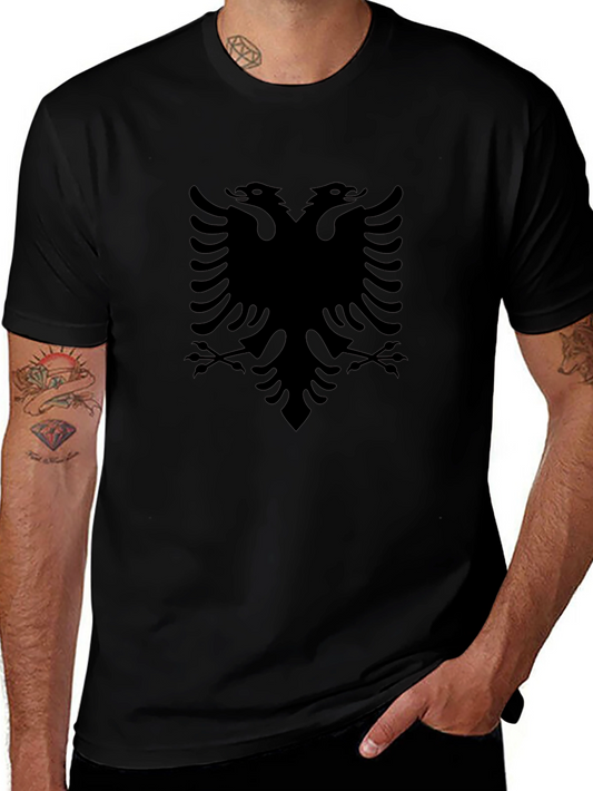 Black Albanian Eagle Graphic Tee - Stylish & Comfortable