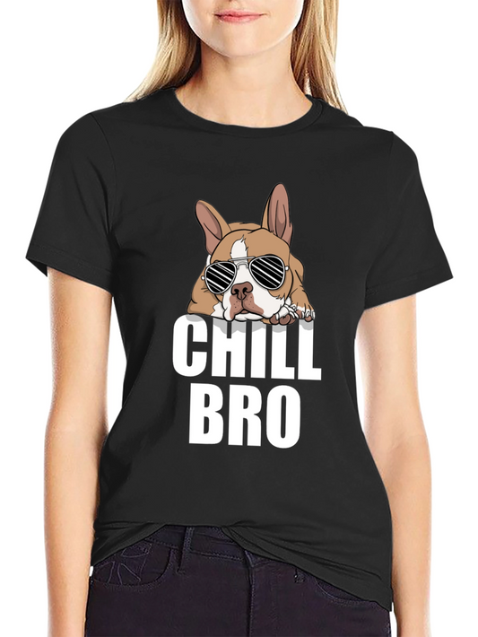Chill Bro Dog Graphic T-Shirt - Black