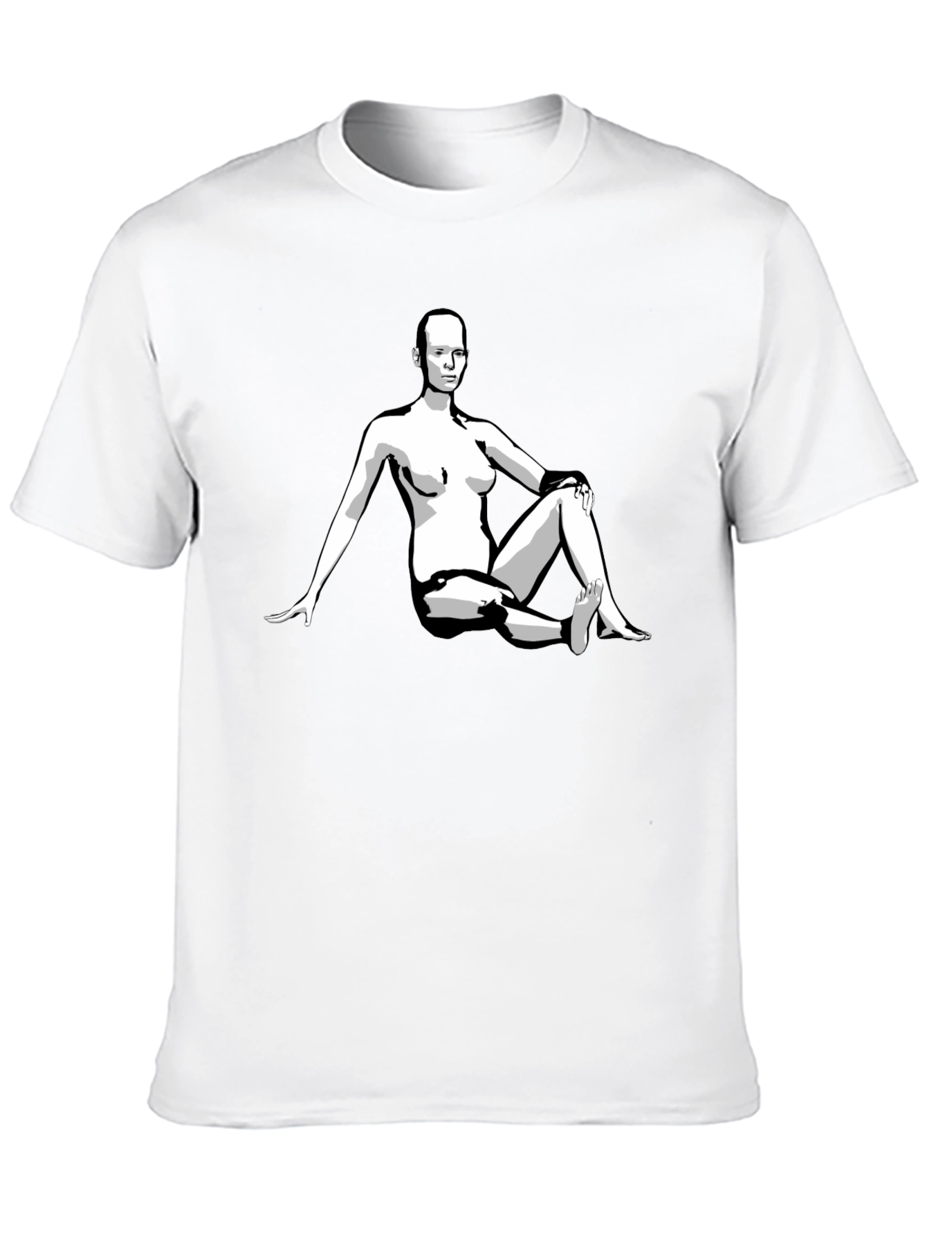 Black Graphic Tee - Woman Illustration