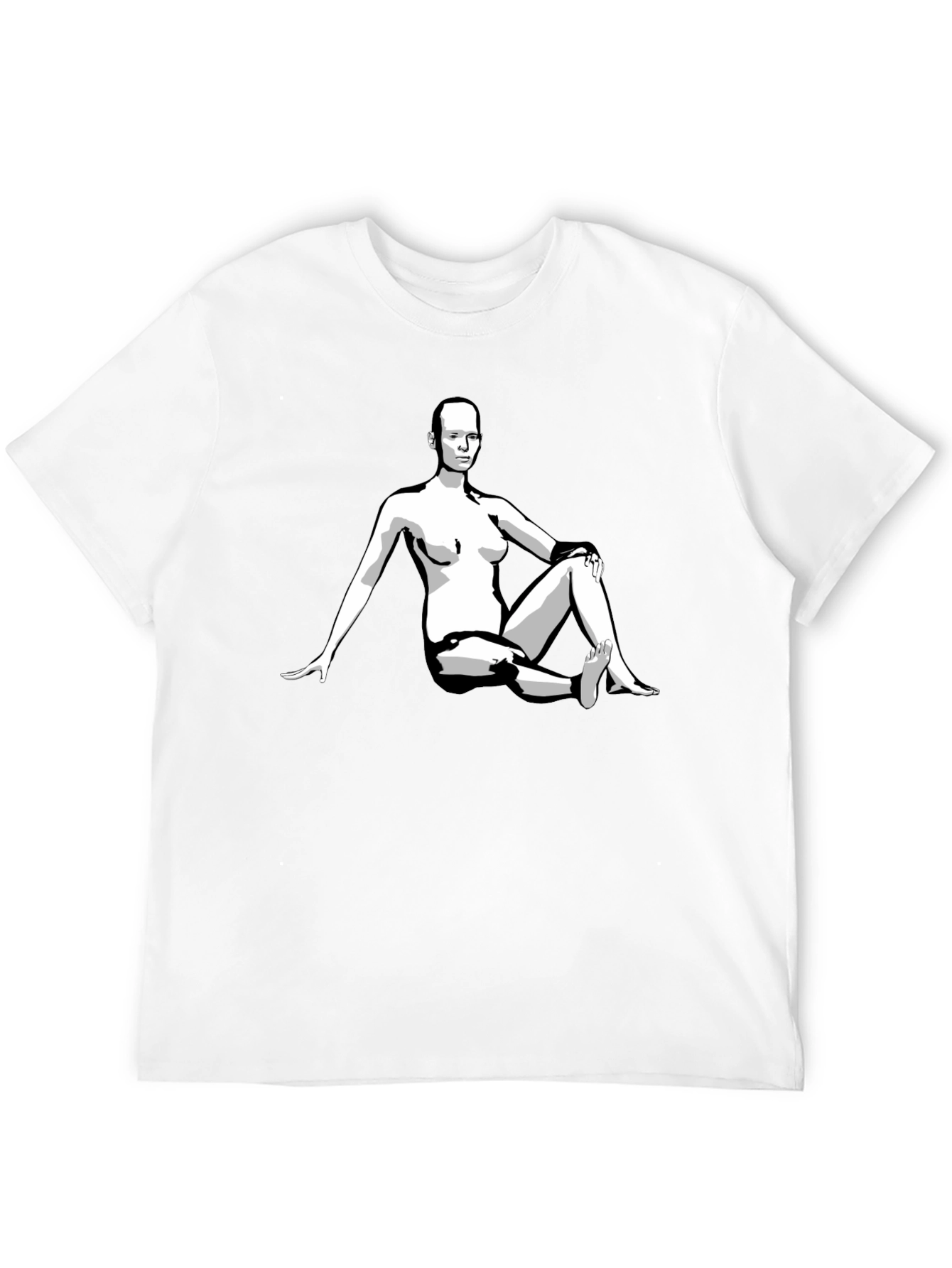 Black Graphic Tee - Woman Illustration