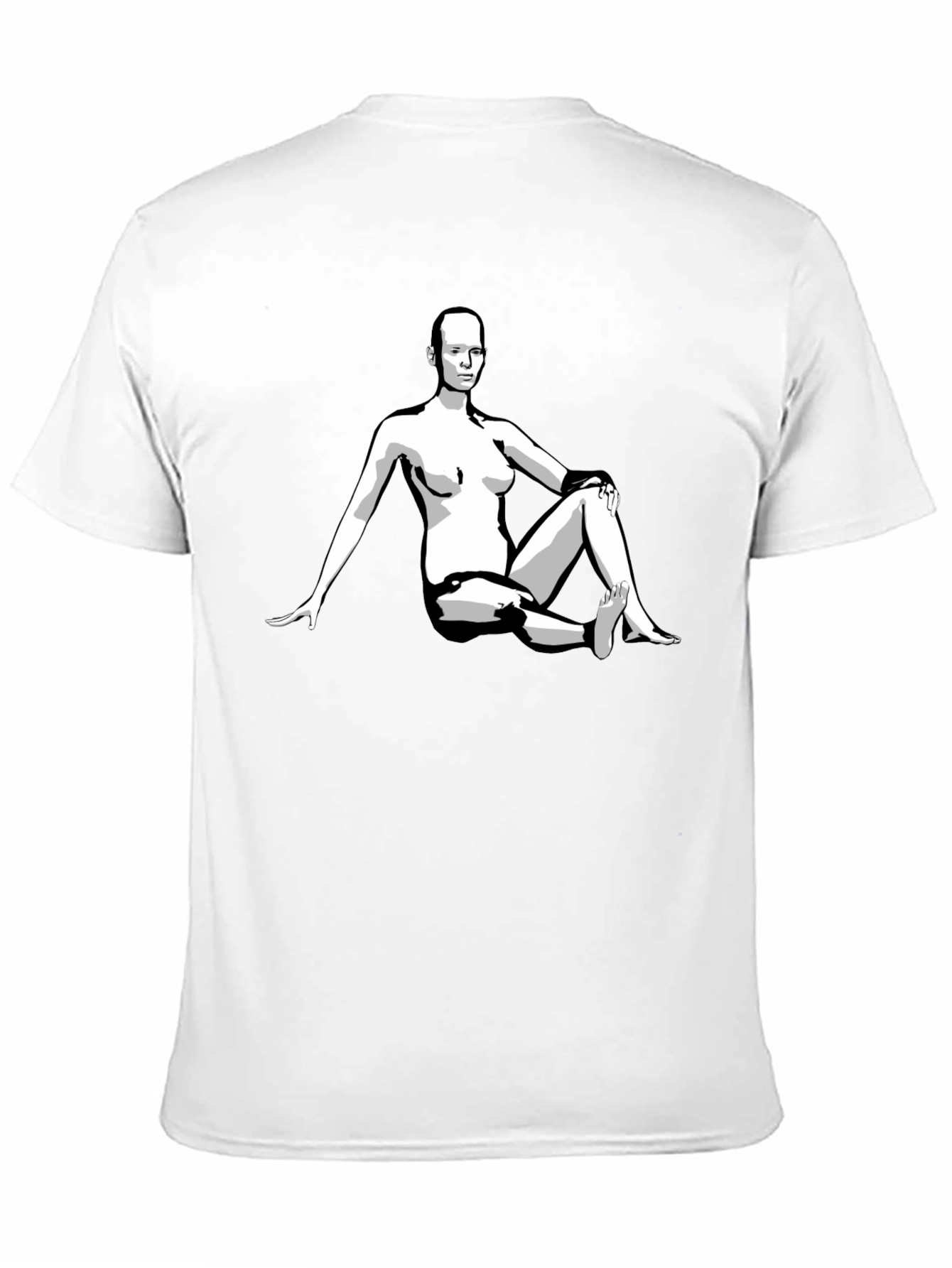 Black Graphic Tee - Woman Illustration
