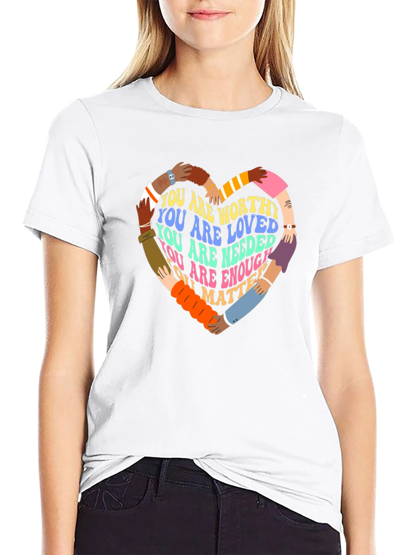 Diverse Hands Heart T-Shirt - You Matter
