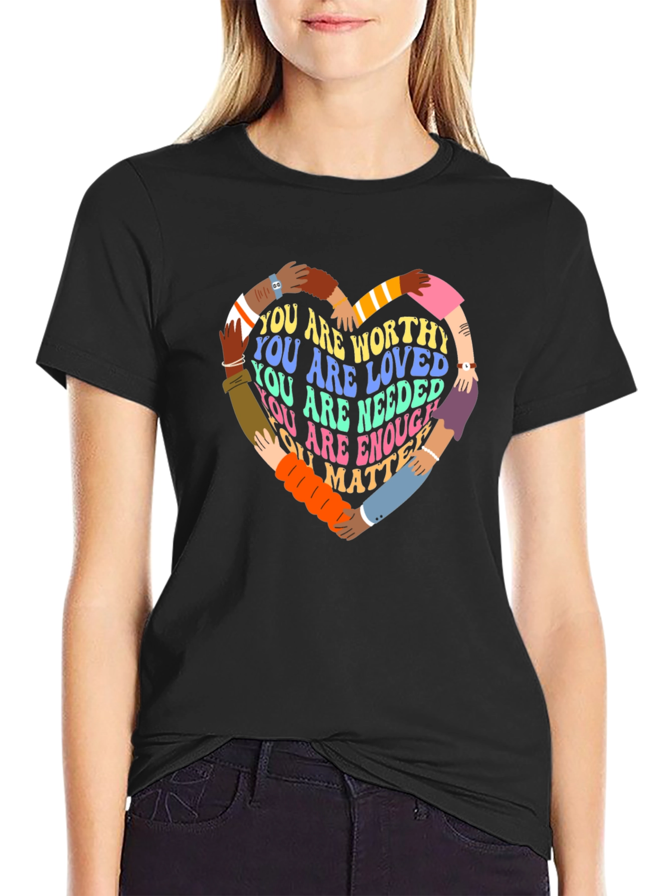 Diverse Hands Heart T-Shirt - You Matter