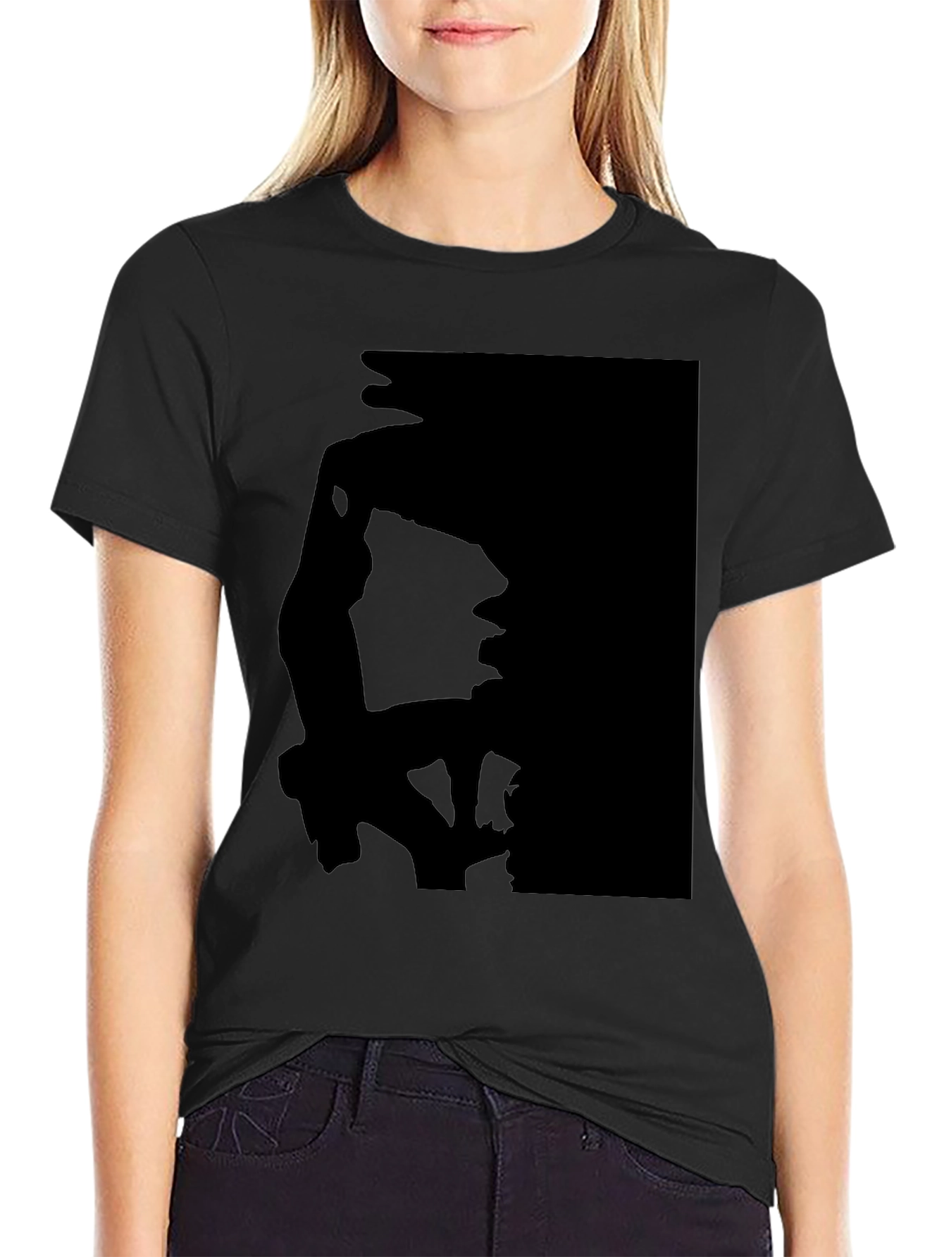 Silhouette Print Black T-Shirt