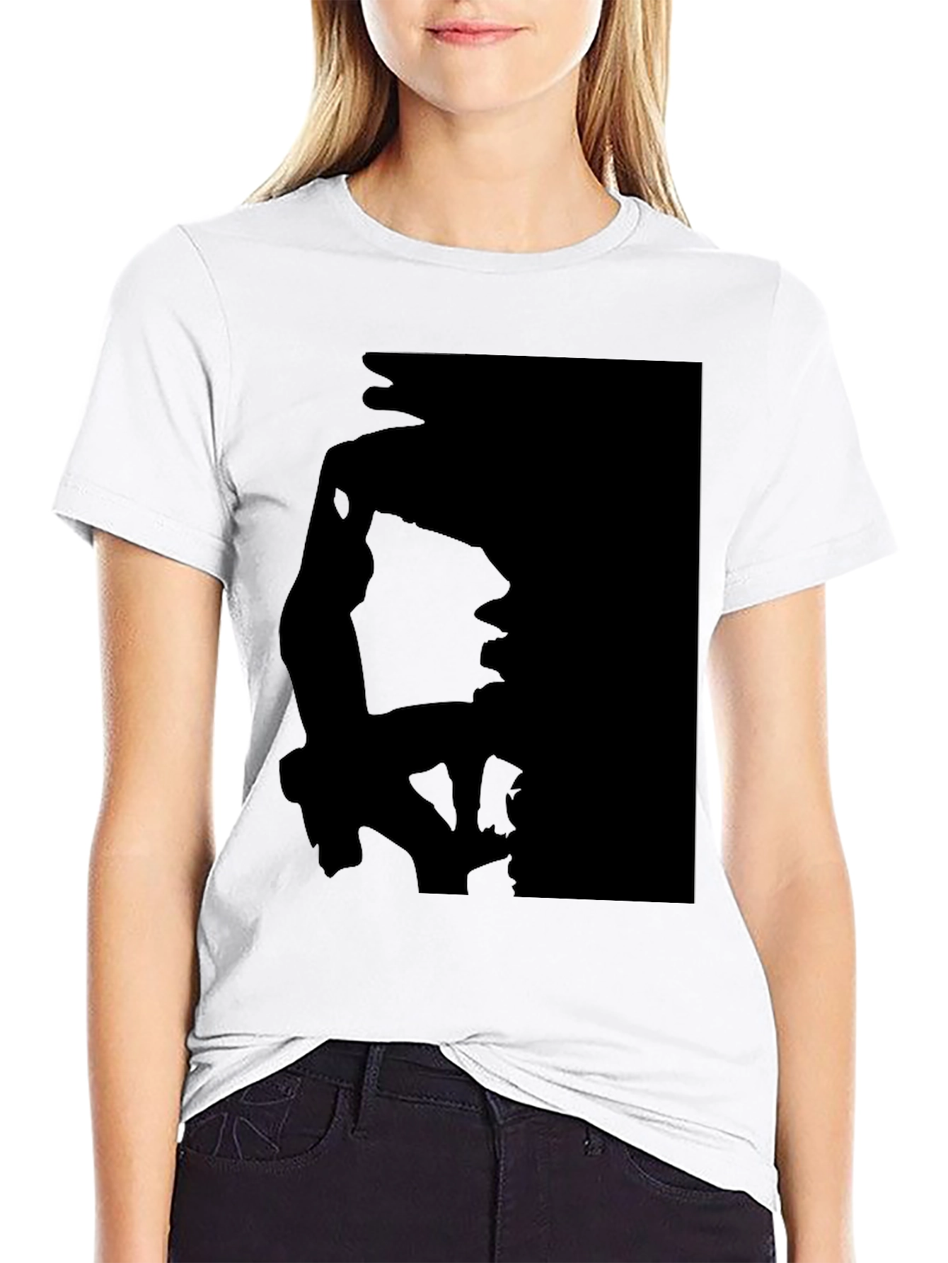 Silhouette Print Black T-Shirt