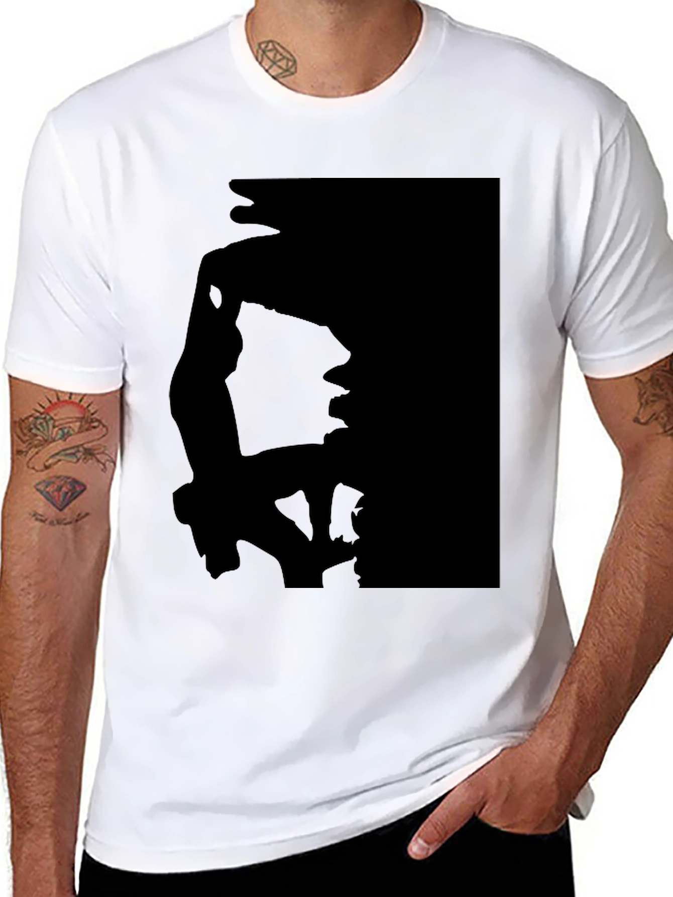 Silhouette Print Black T-Shirt