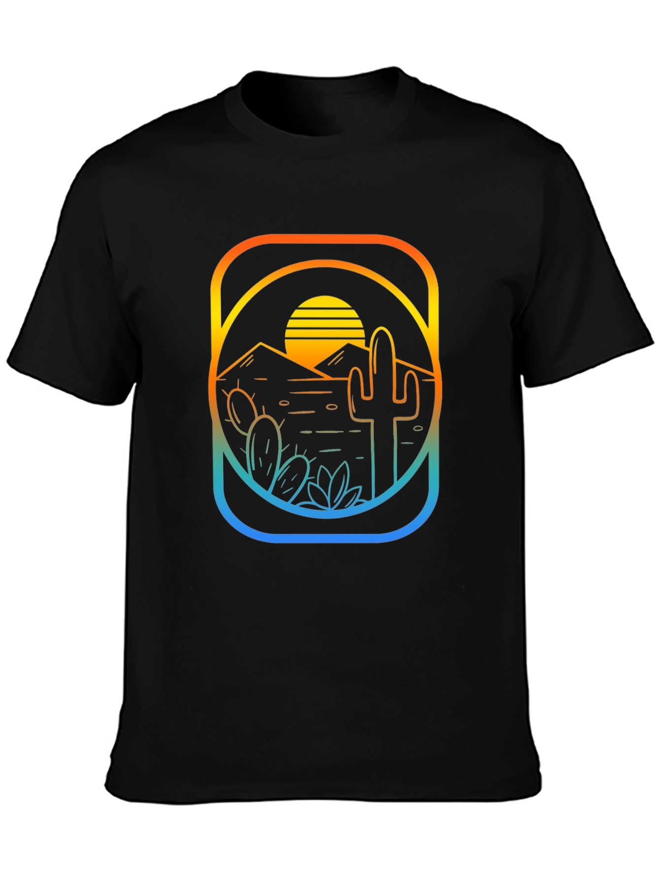 Sunset Cactus Graphic T-Shirt - Desert Vibes