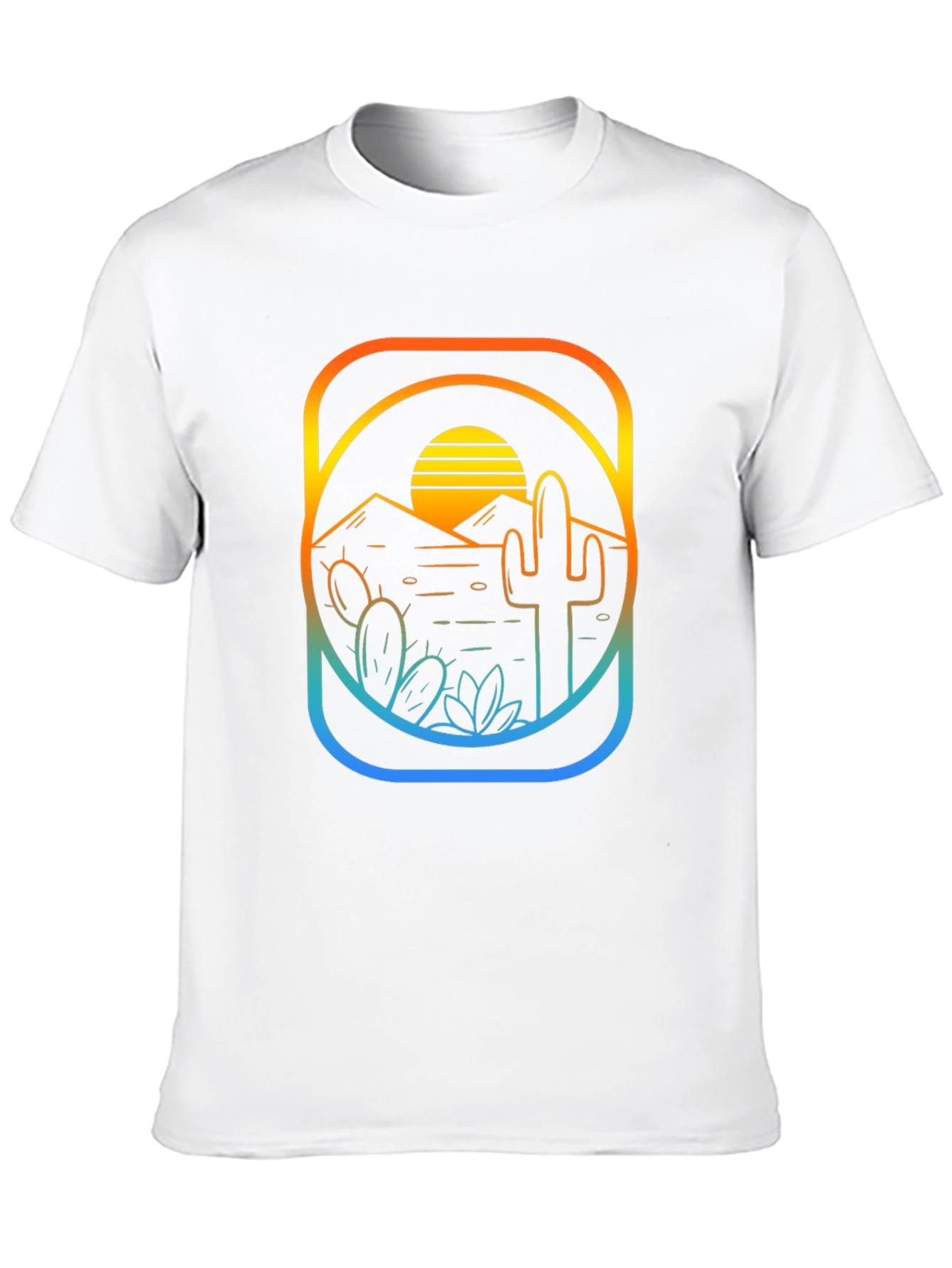 Sunset Cactus Graphic T-Shirt - Desert Vibes