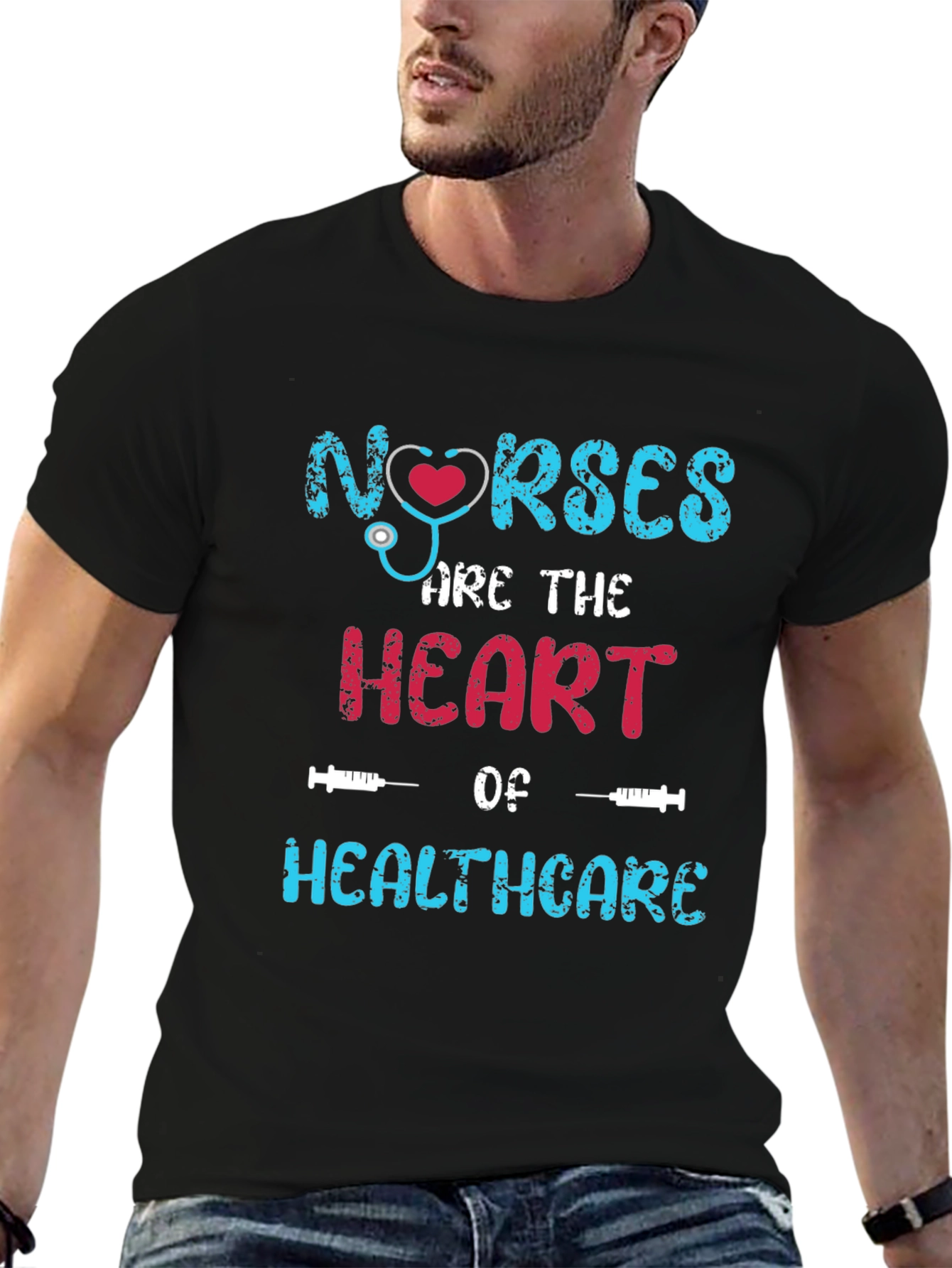Nurses are the Heart of Healthcare Graphic T-Shirt