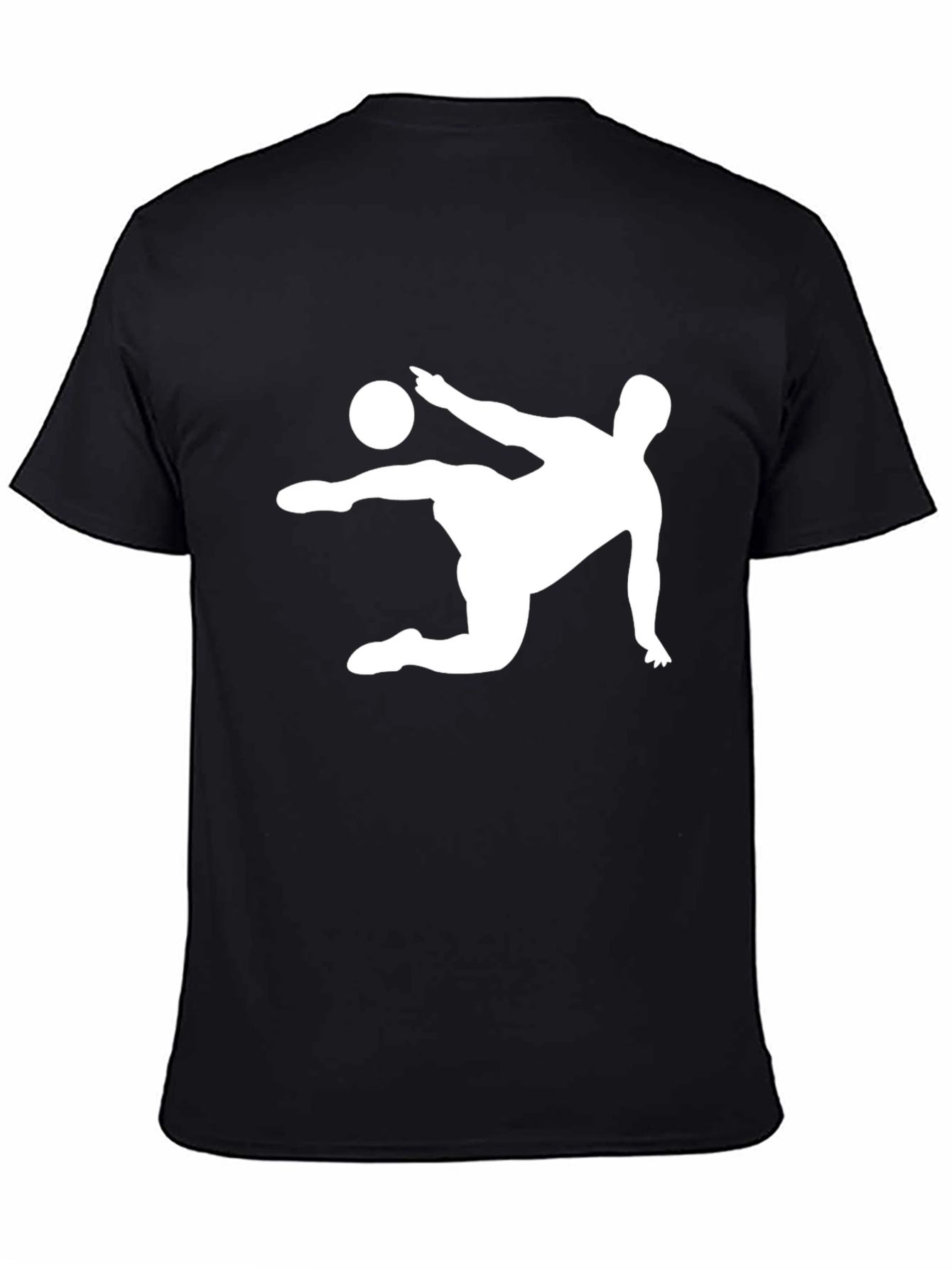 Mens Black T-Shirt - Soccer Kick Design