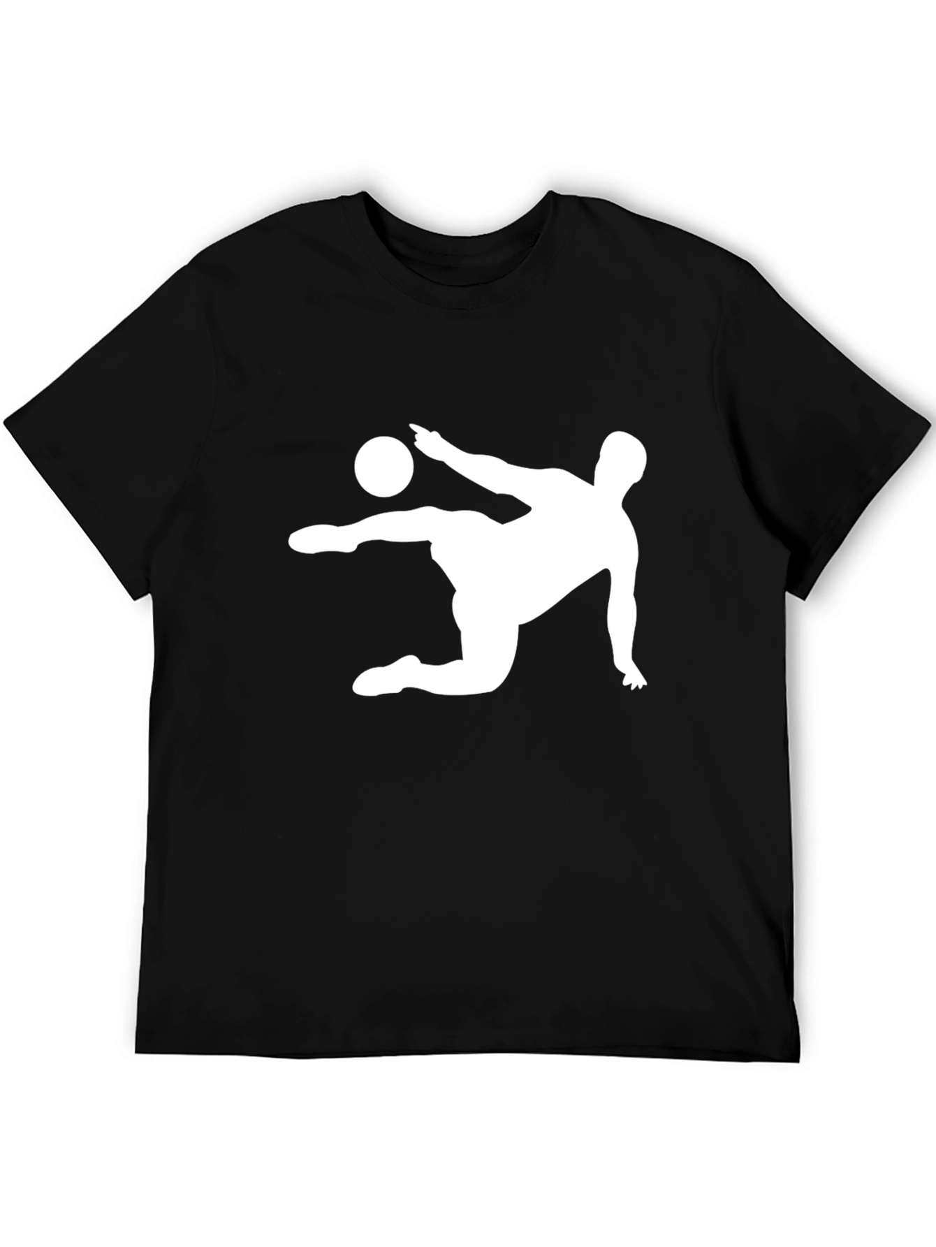 Mens Black T-Shirt - Soccer Kick Design