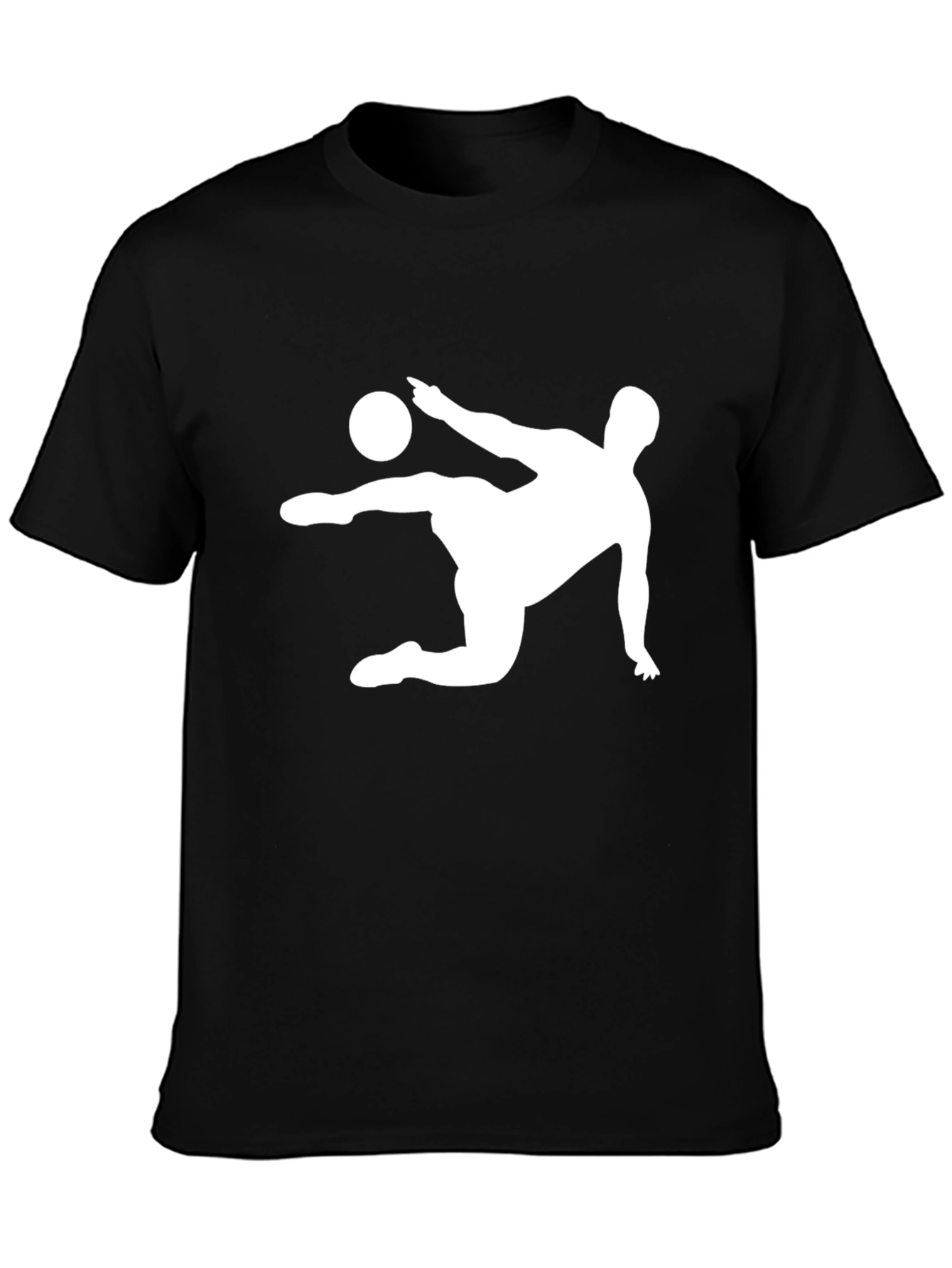 Mens Black T-Shirt - Soccer Kick Design