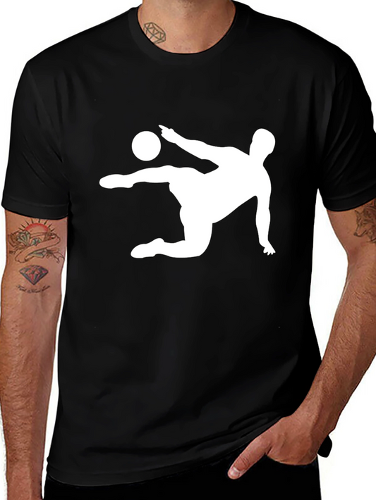 Mens Black T-Shirt - Soccer Kick Design