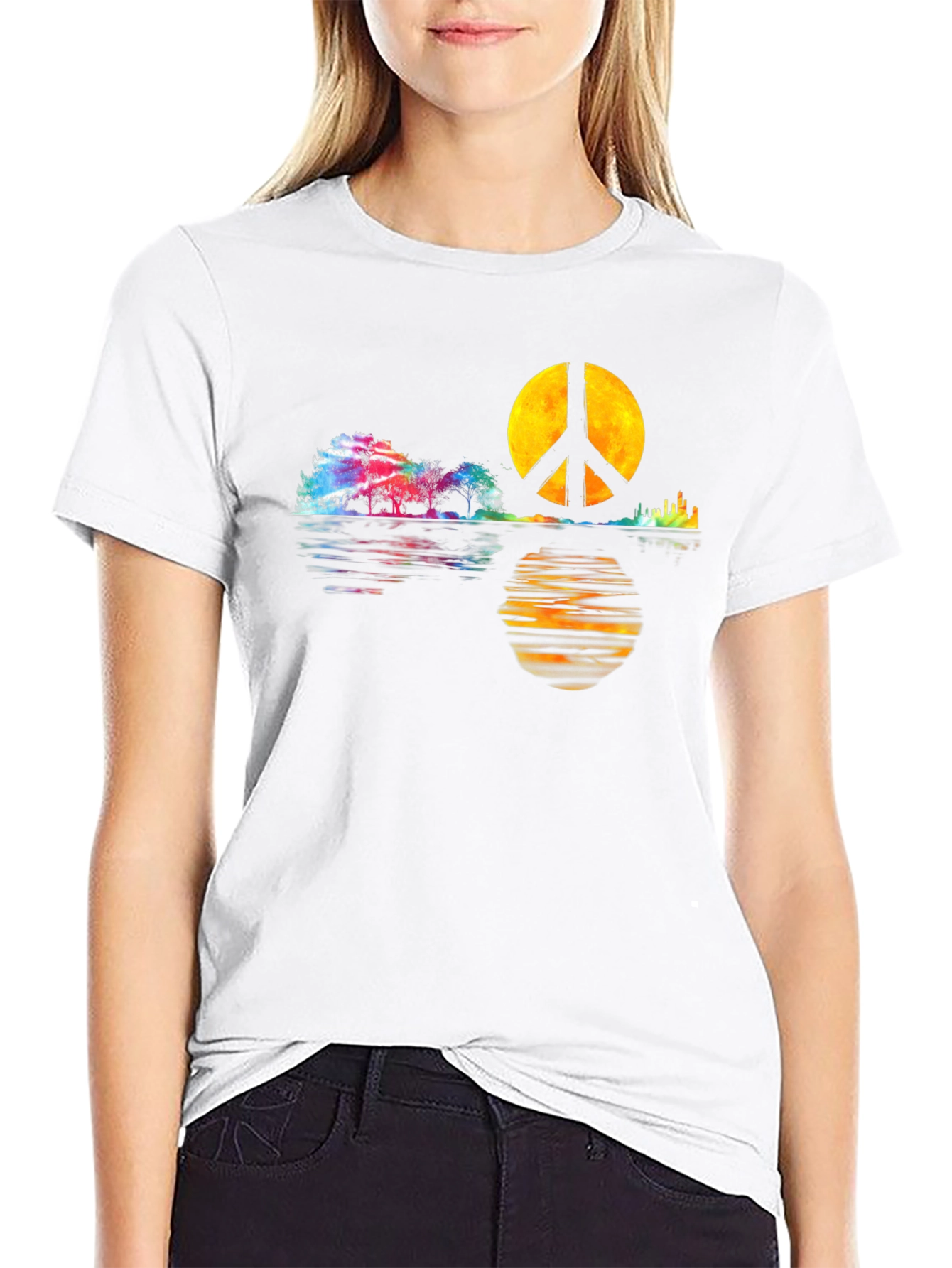 Peace Sign Reflection Graphic Tee