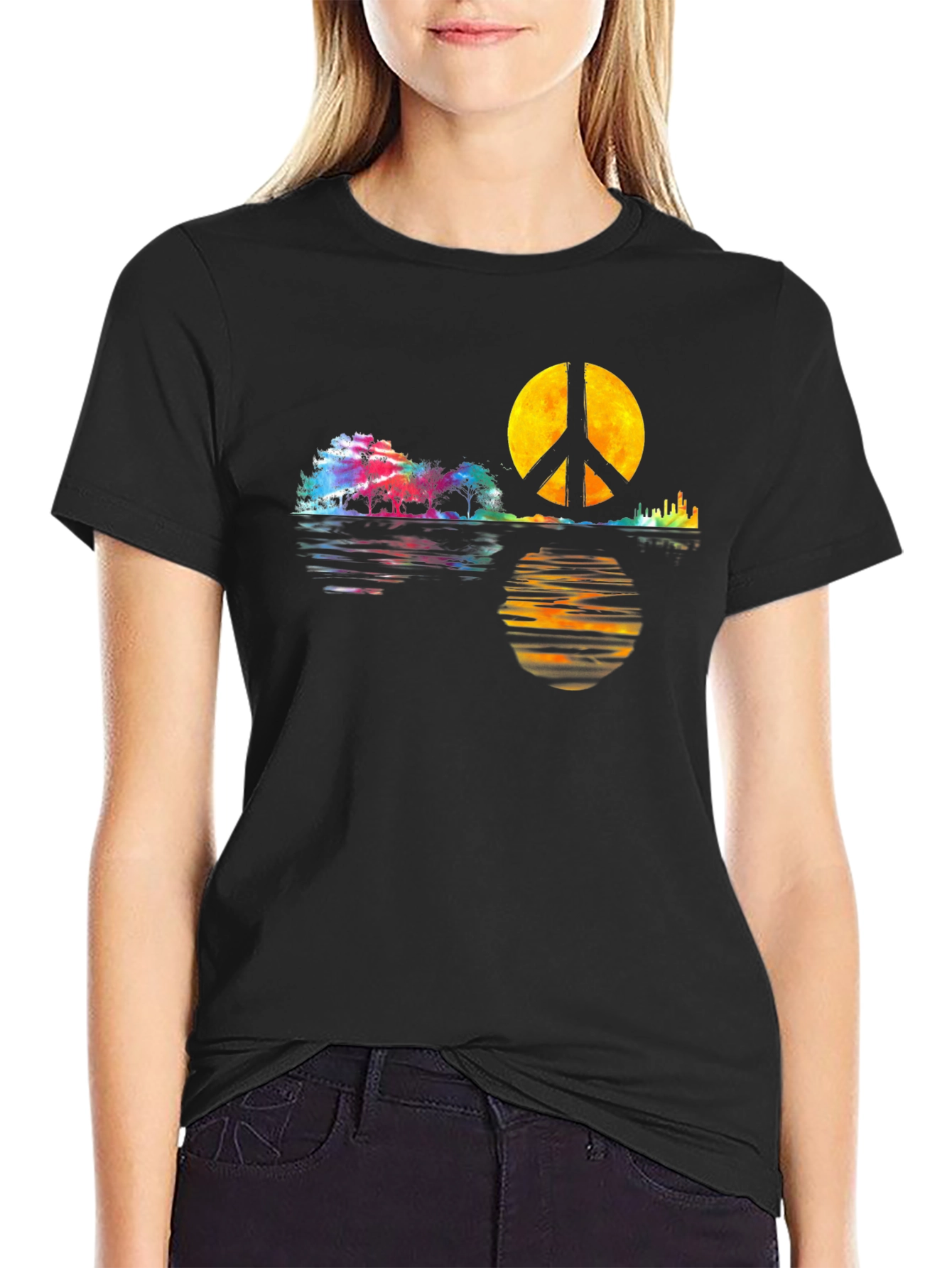 Peace Sign Reflection Graphic Tee