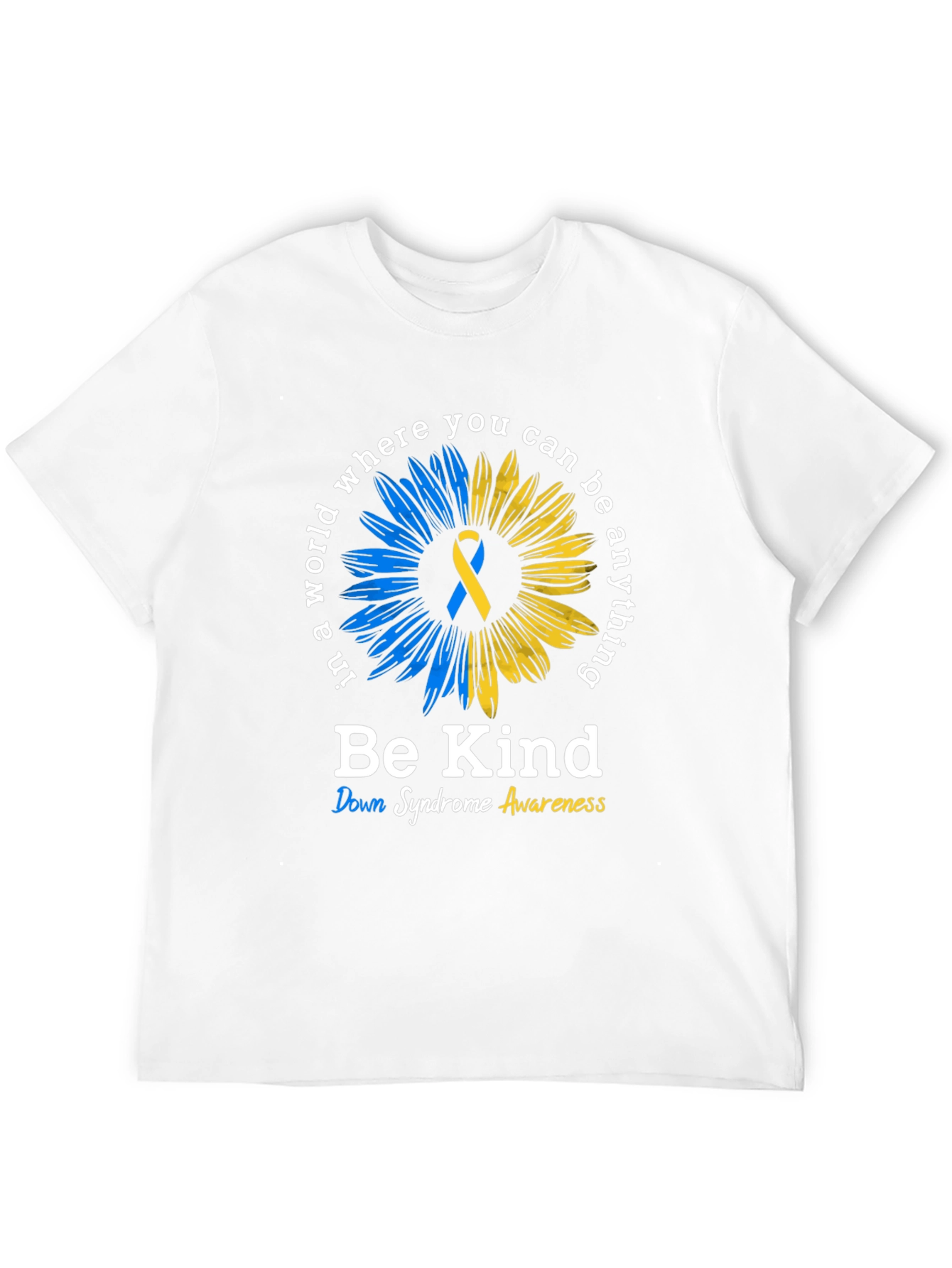 Be Kind Down Syndrome Awareness Sunflower T-Shirt