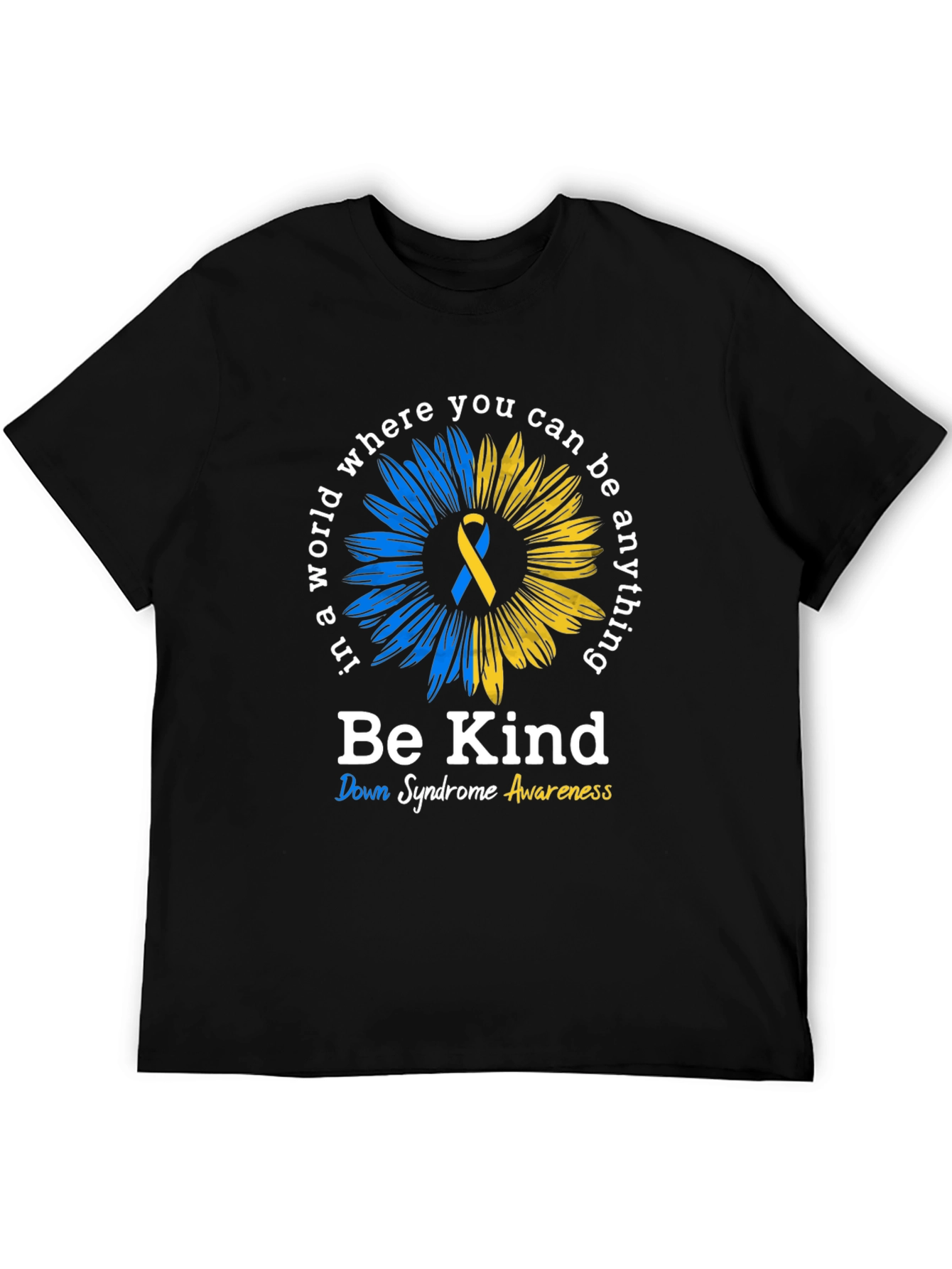Be Kind Down Syndrome Awareness Sunflower T-Shirt