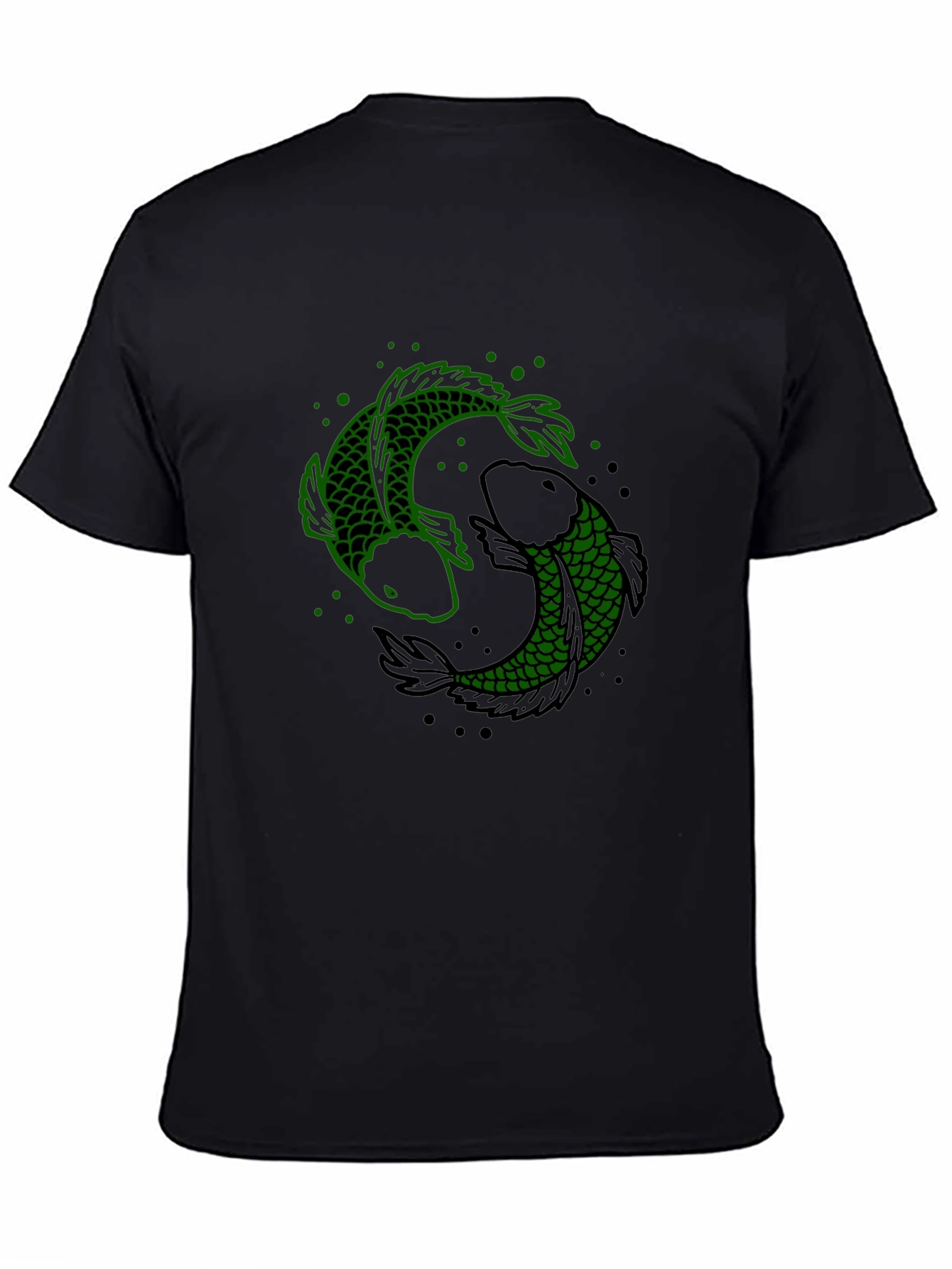 Yin Yang Koi Fish Graphic Tee - Black