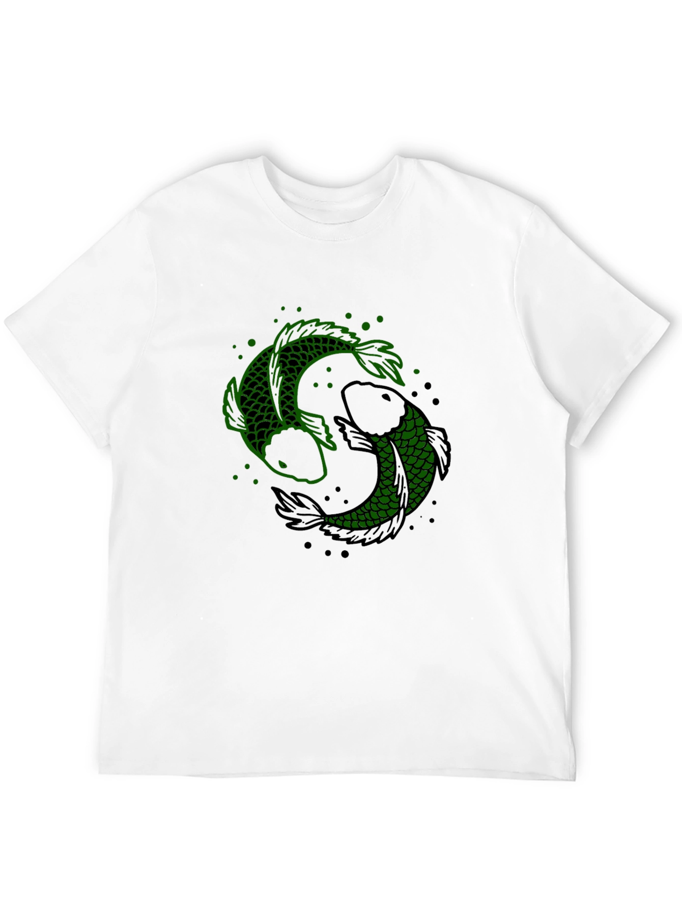 Yin Yang Koi Fish Graphic Tee - Black