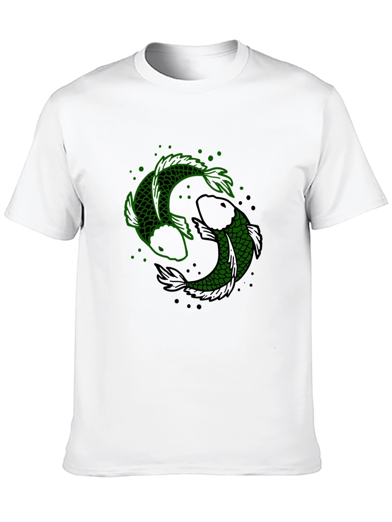 Yin Yang Koi Fish Graphic Tee - Black