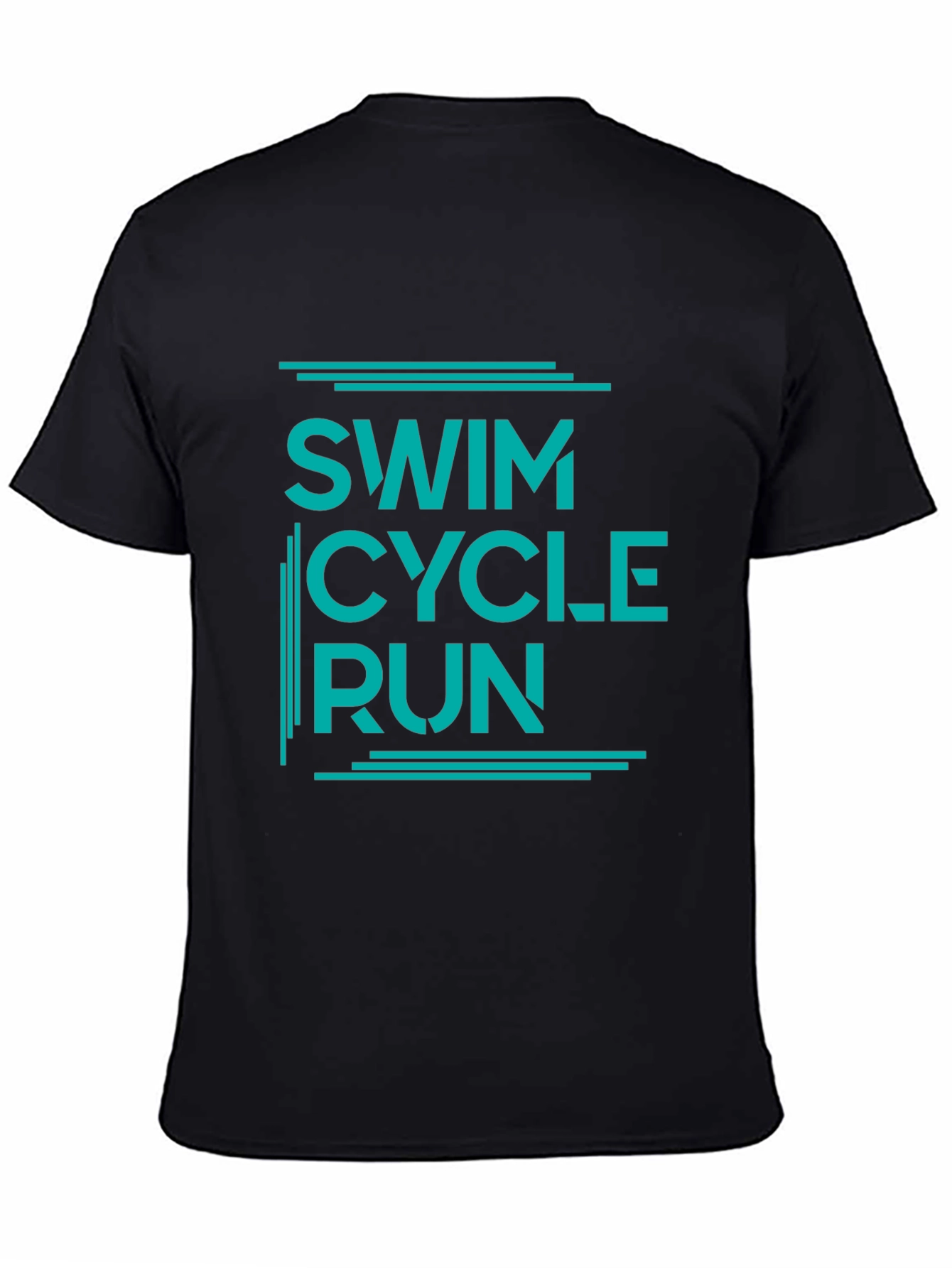 Swim Cycle Run Graphic T-Shirt - Black