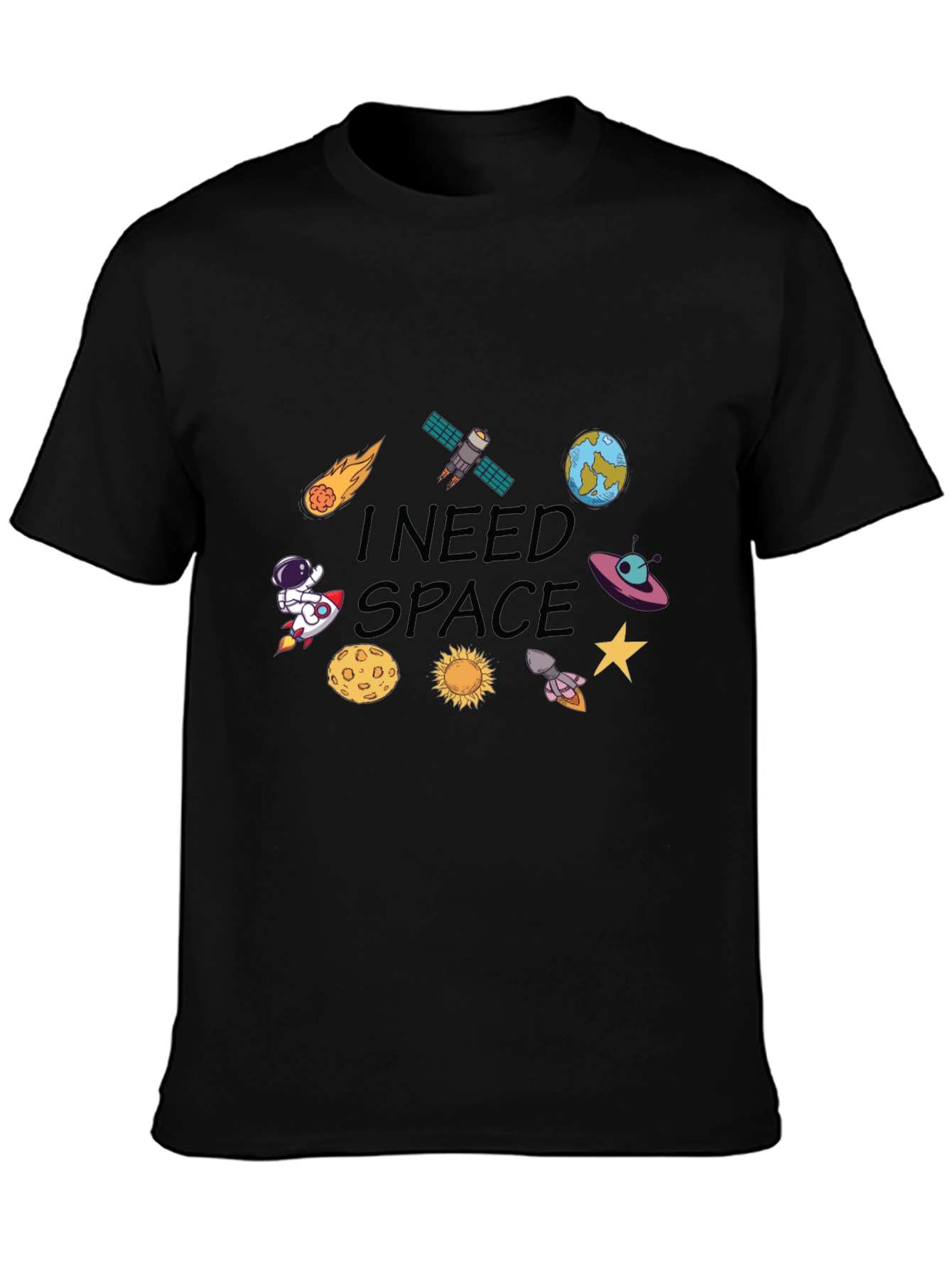 I Need Space T-Shirt: Cartoon Galaxy Design