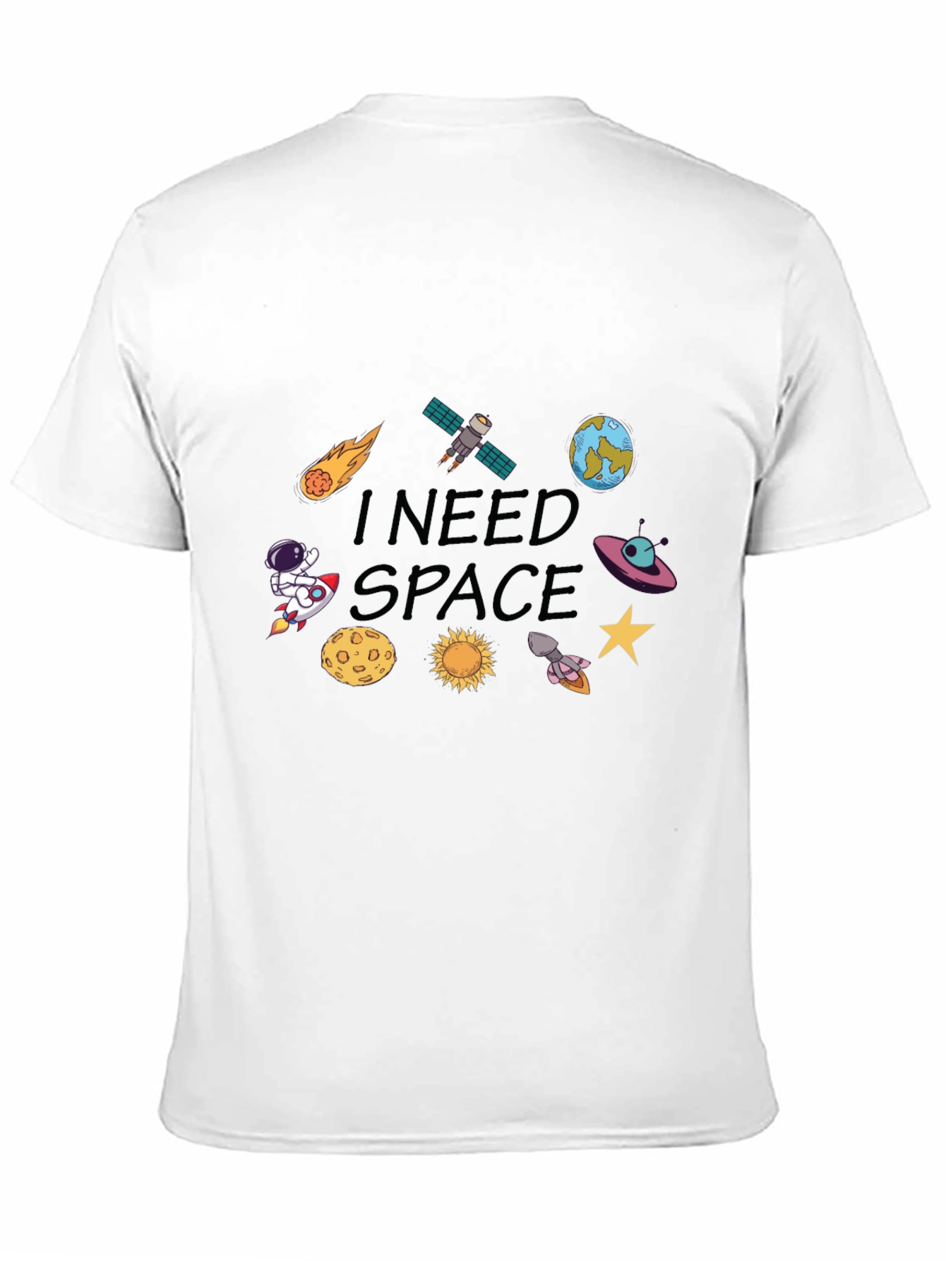 I Need Space T-Shirt: Cartoon Galaxy Design