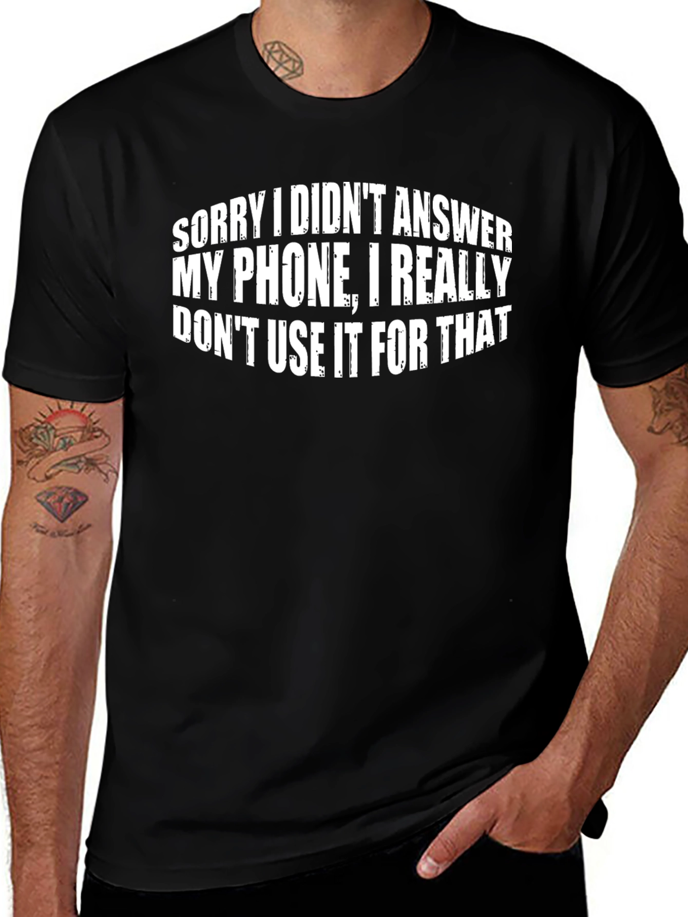 Funny Graphic Tee - Phone Answering Excuse T-Shirt
