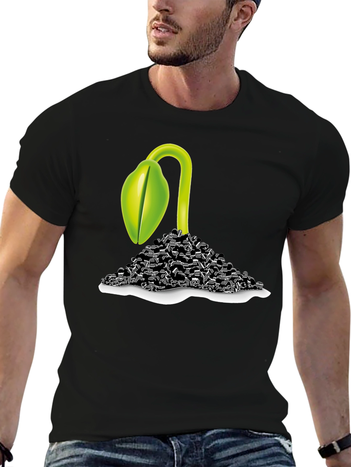 Sprout Graphic T-Shirt - Black Cotton Tee