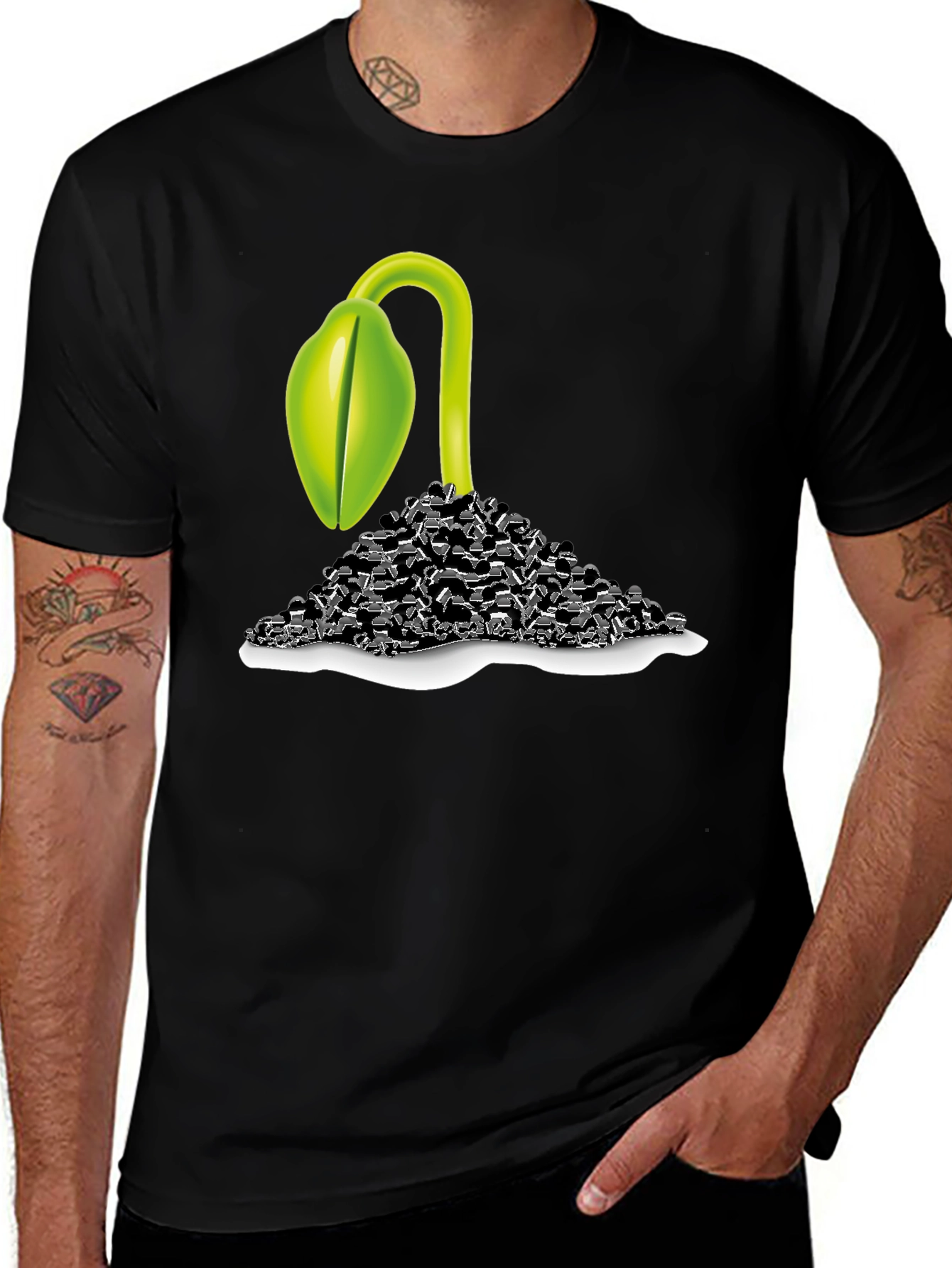 Sprout Graphic T-Shirt - Black Cotton Tee