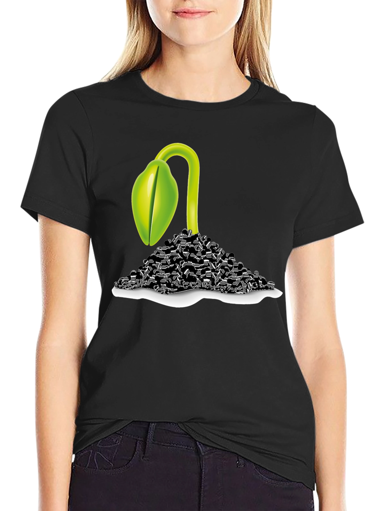 Sprout Graphic T-Shirt - Black Cotton Tee