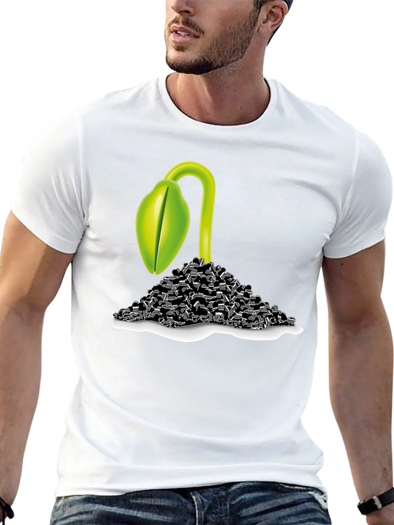 Sprout Graphic T-Shirt - Black Cotton Tee