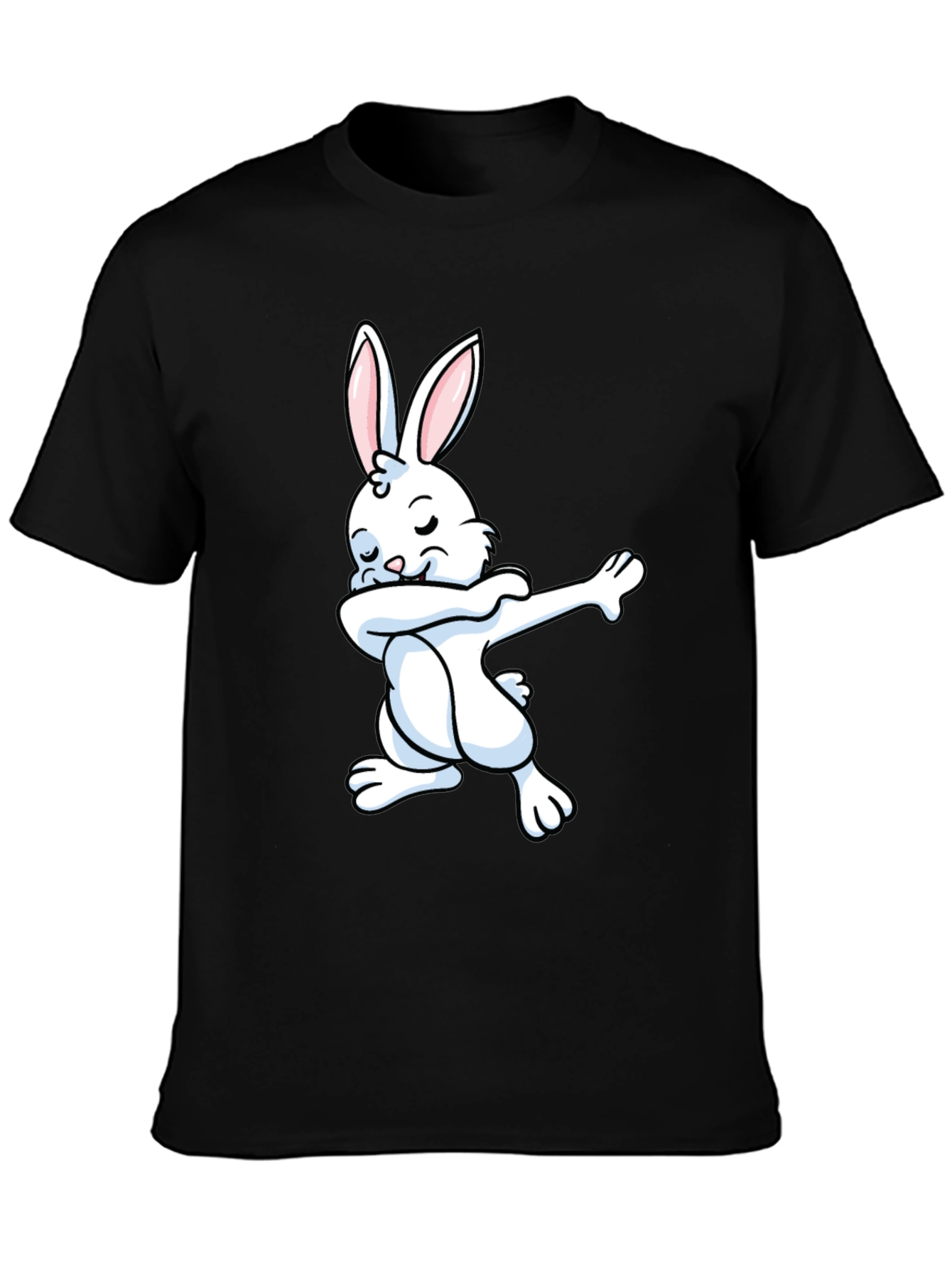 Dabbing Bunny T-Shirt - Black Cotton Blend