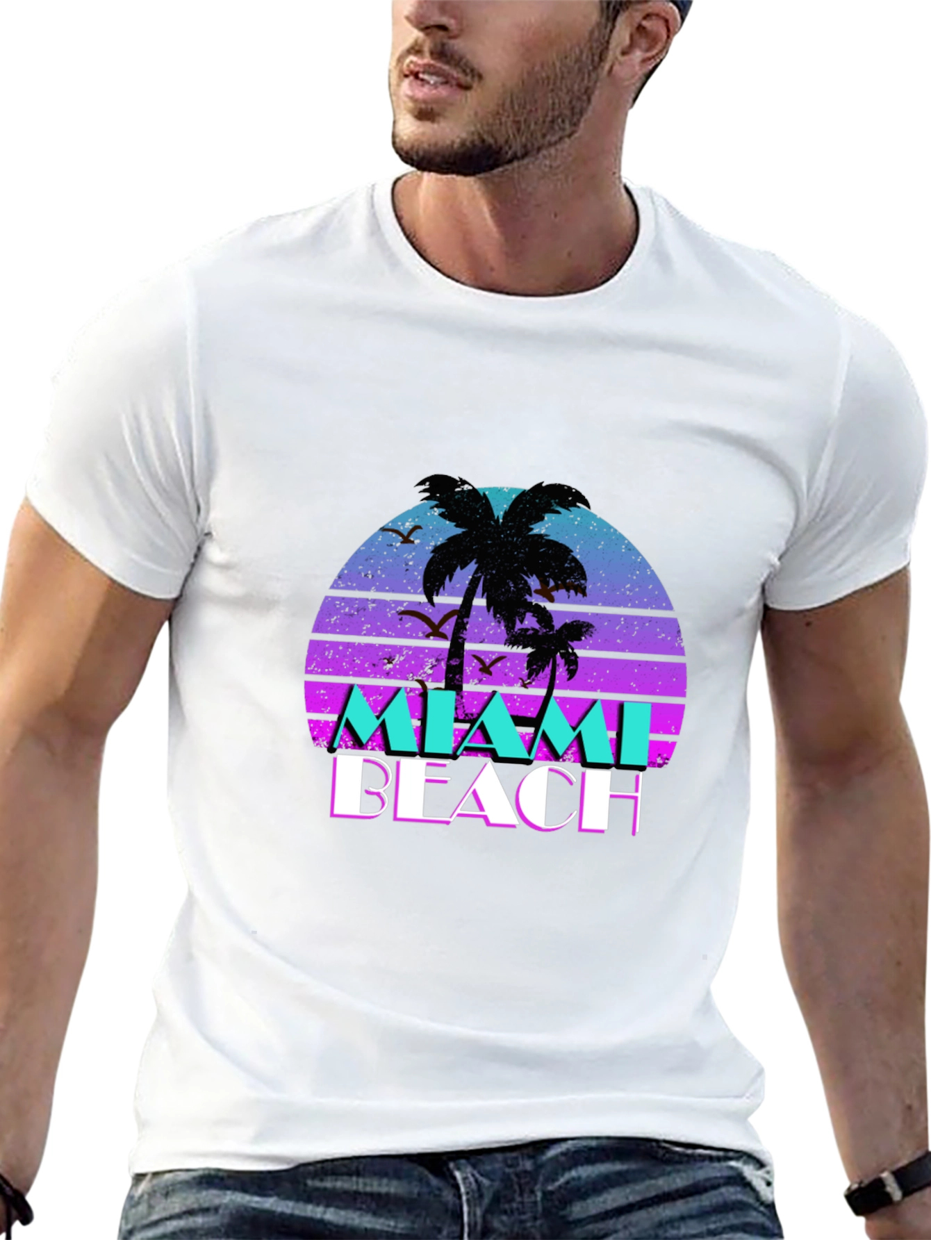 Miami Beach Retro Graphic T-Shirt
