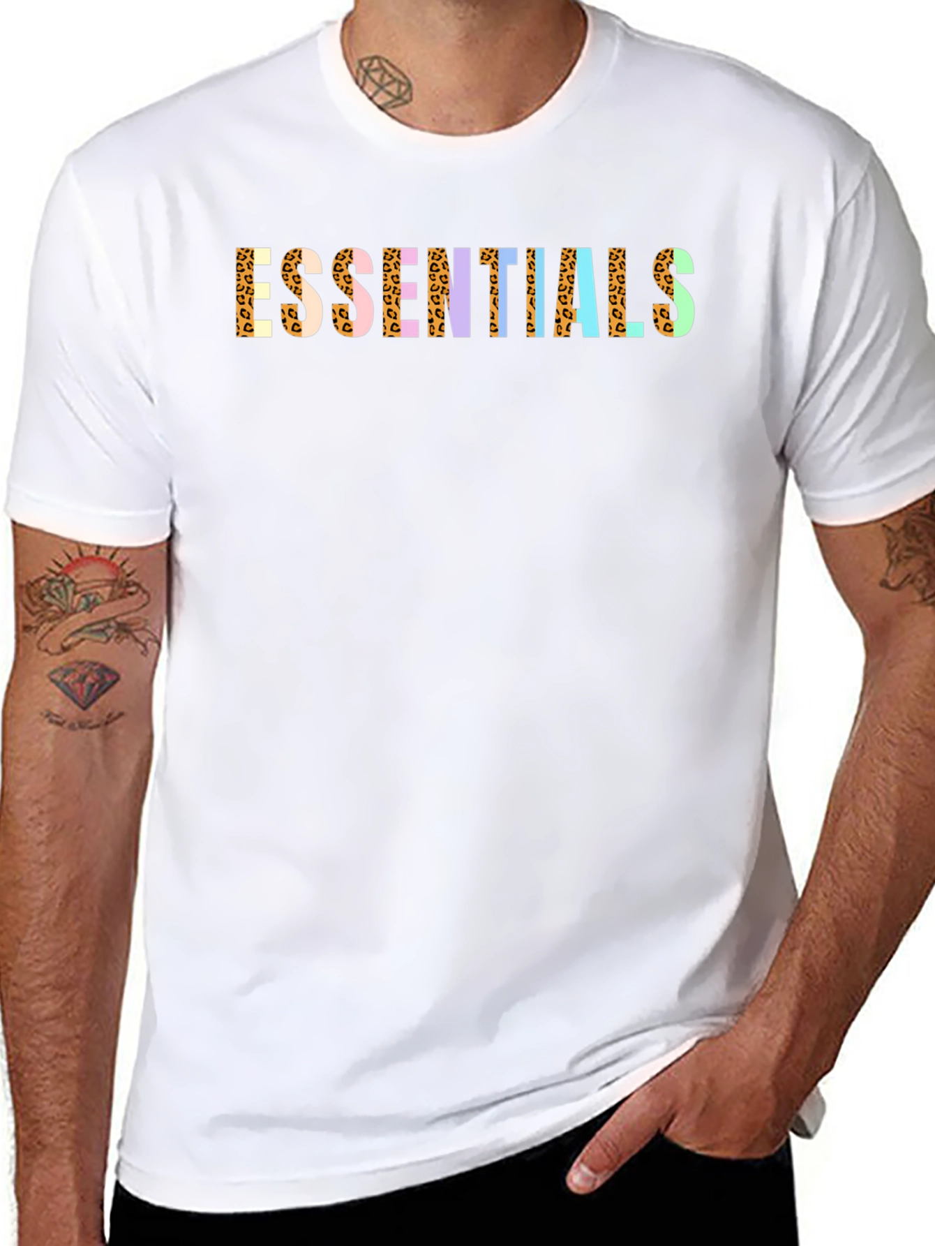 Essentials Leopard Print Crew Neck Tee