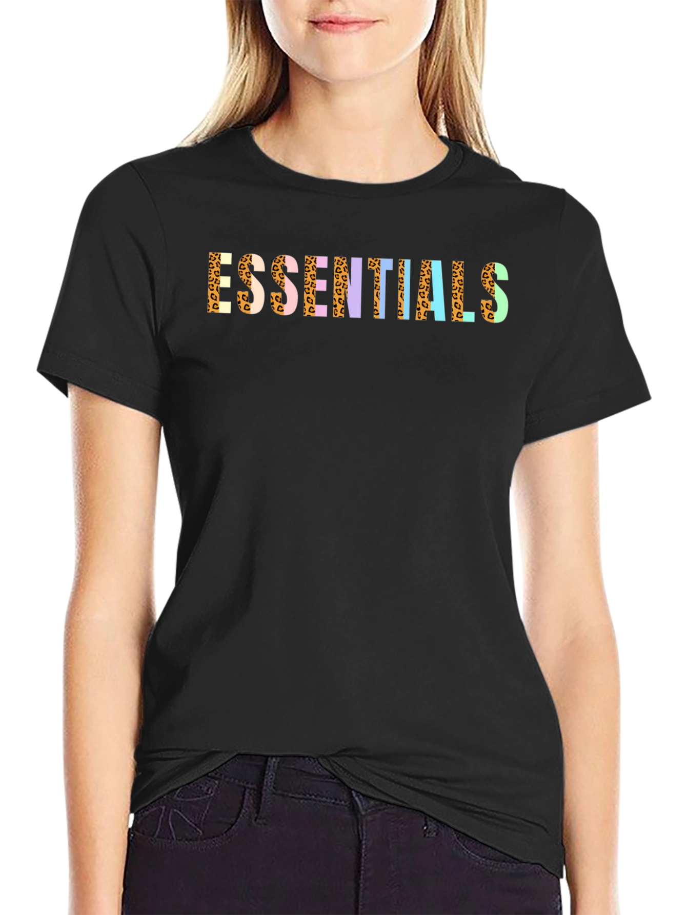 Essentials Leopard Print Crew Neck Tee