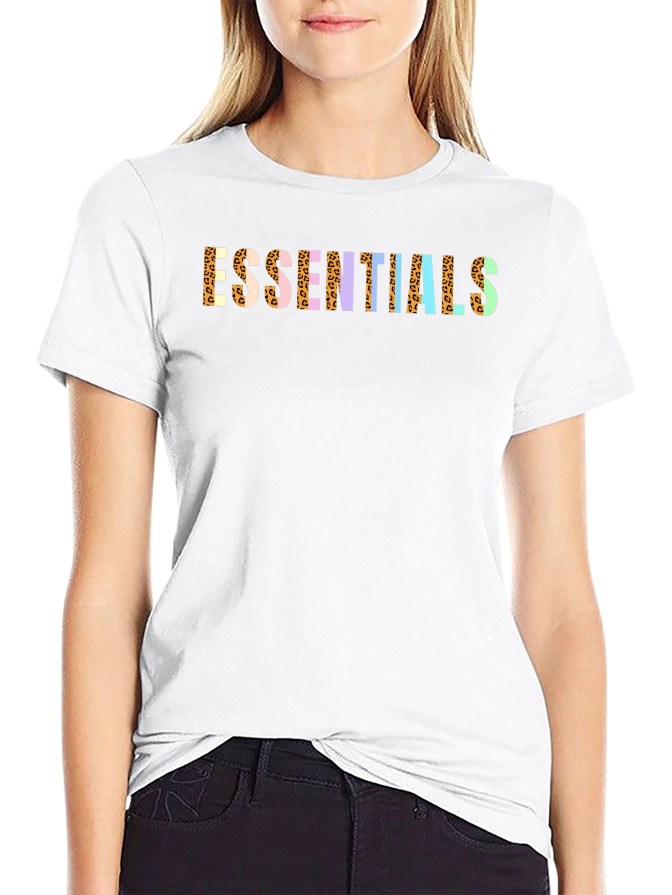 Essentials Leopard Print Crew Neck Tee