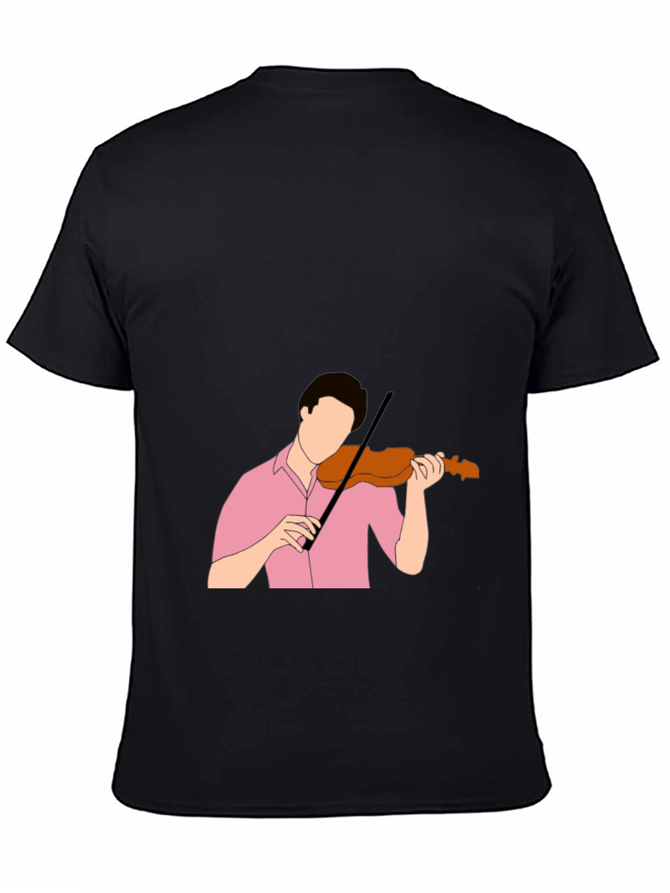 Violinist Graphic Tee - Stylish Black T-Shirt