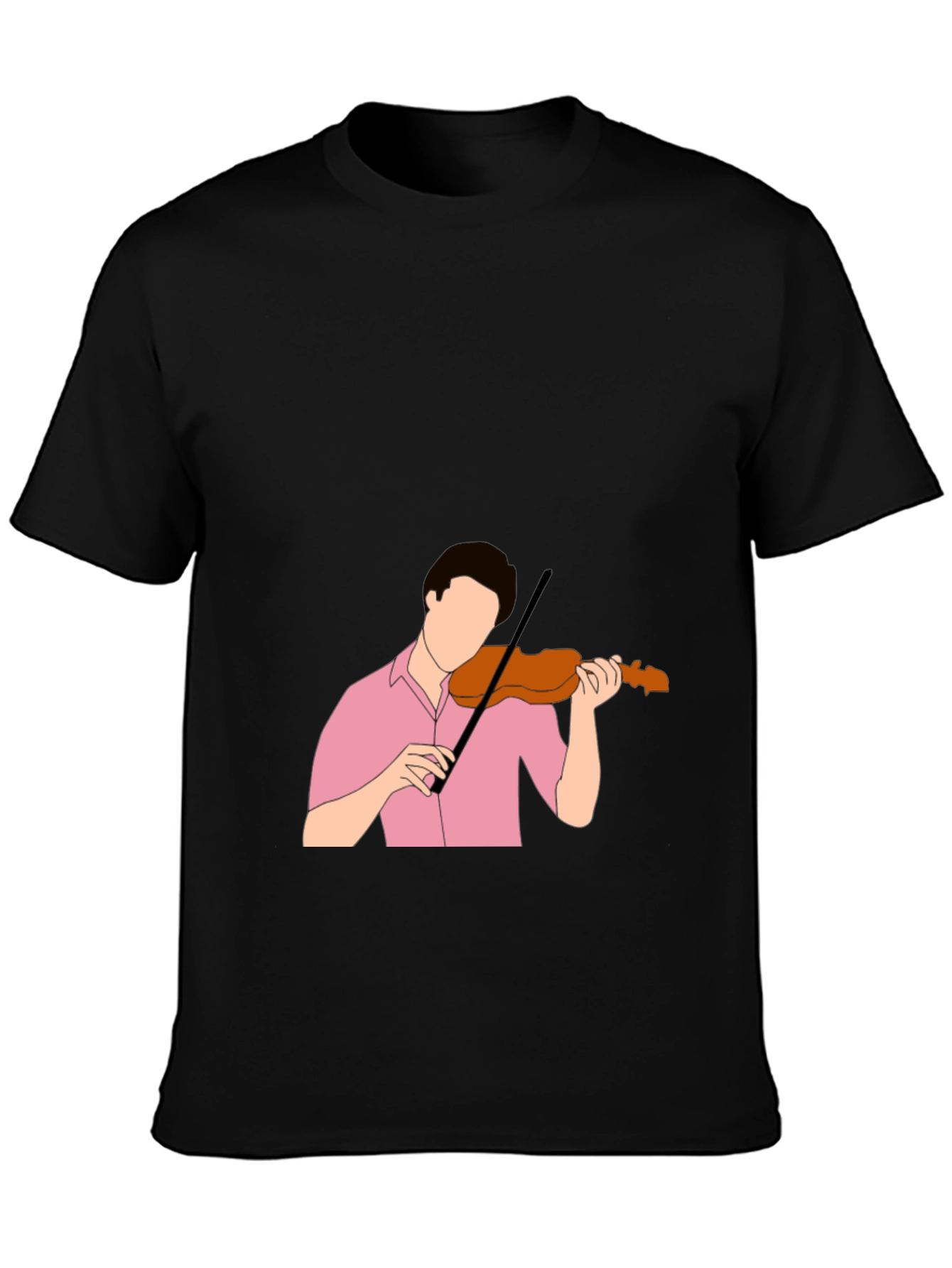 Violinist Graphic Tee - Stylish Black T-Shirt