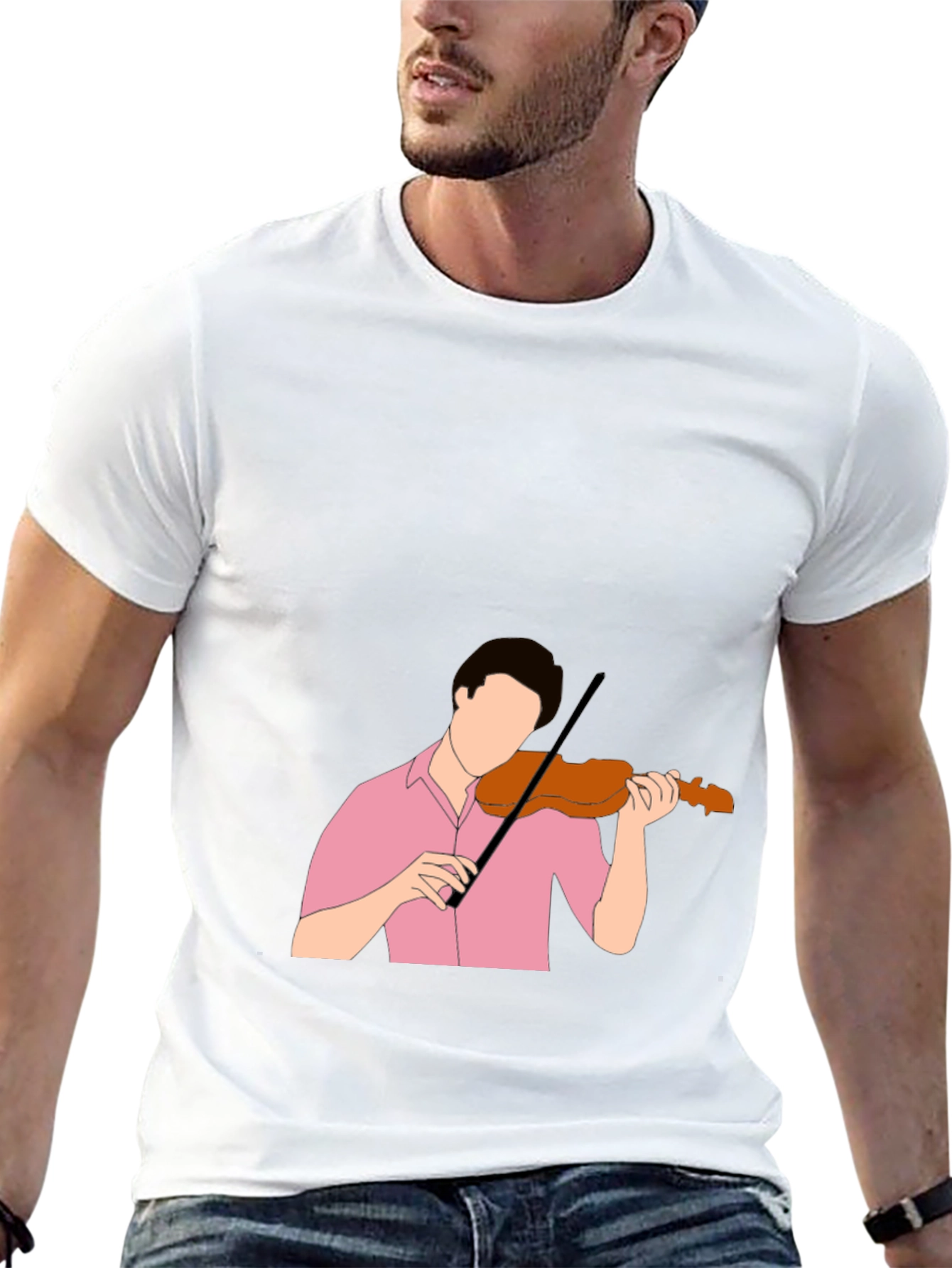 Violinist Graphic Tee - Stylish Black T-Shirt