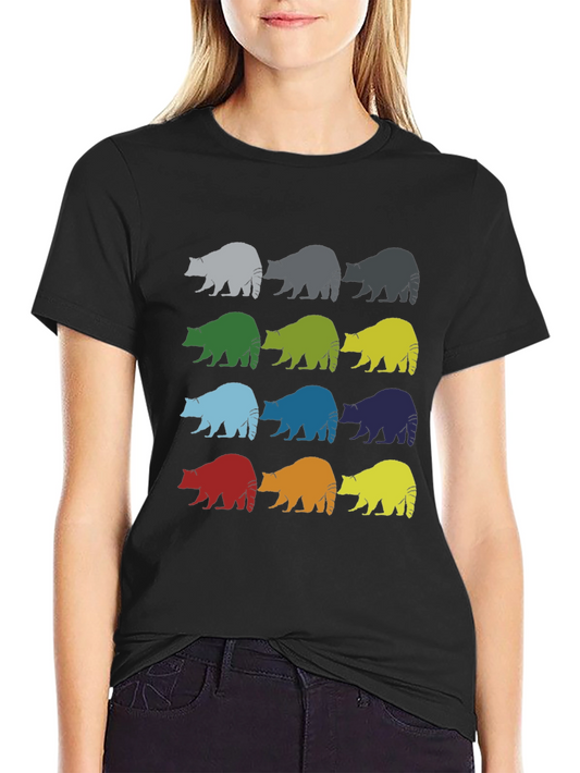 Retro Raccoon T-Shirt - Colorful Wildlife Graphic Tee