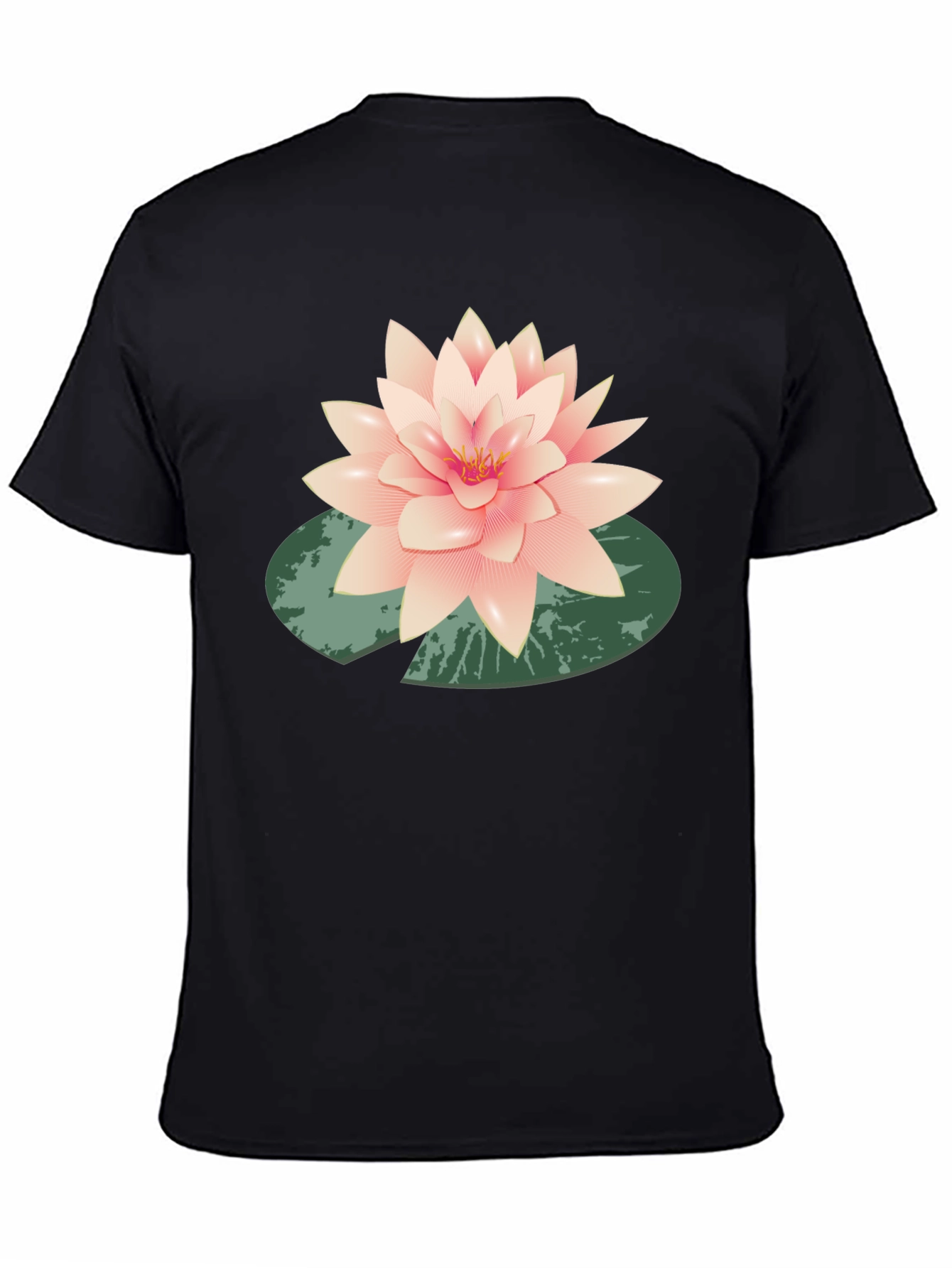 Lotus Flower Graphic Black T-Shirt